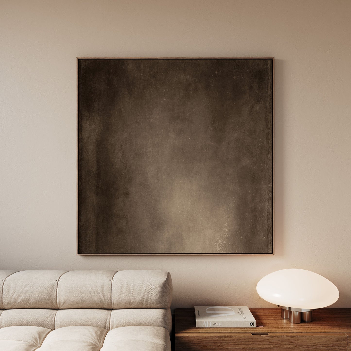 Cacao Square Framed Canvas