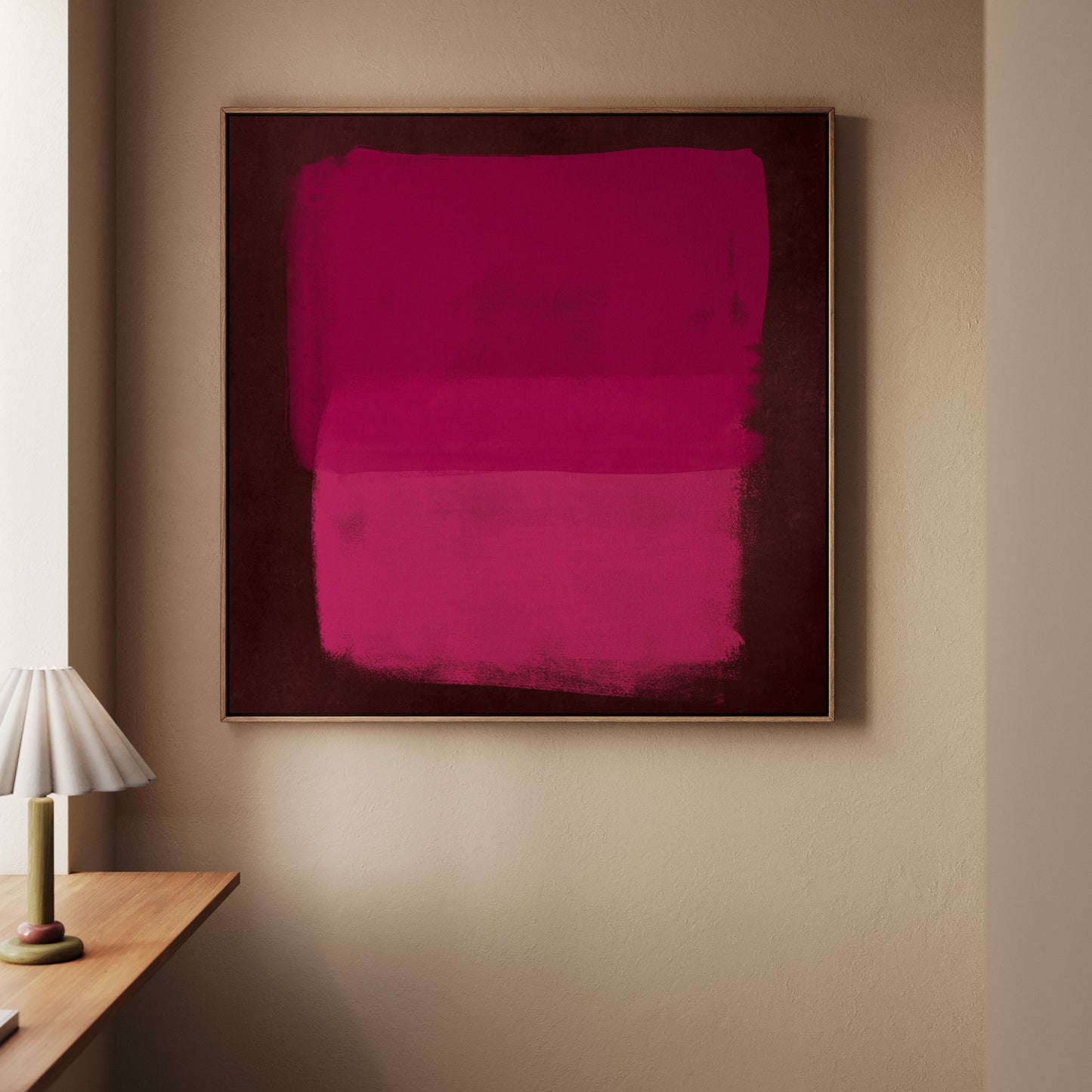 Rapture Square Framed Canvas - Magenta