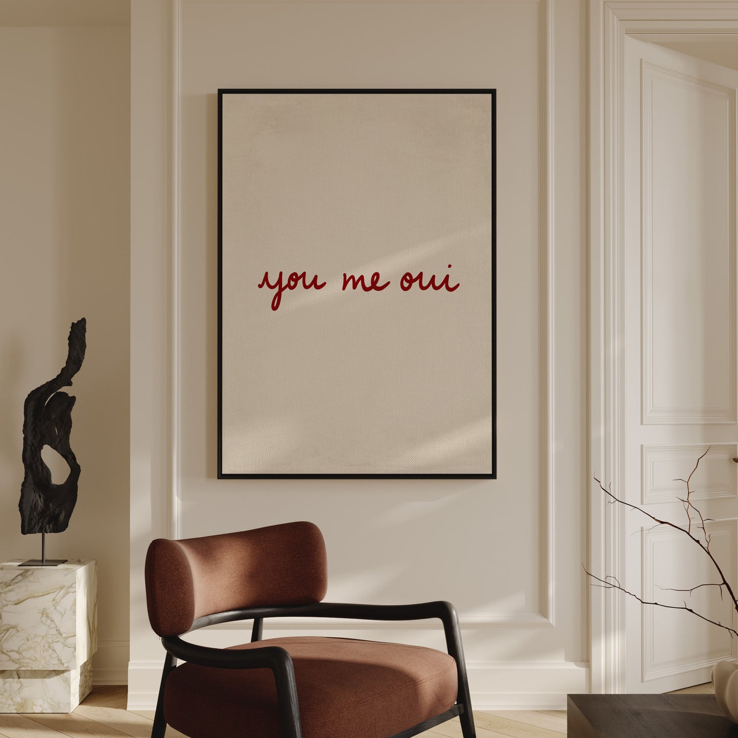 You Me Oui Framed Canvas - Red