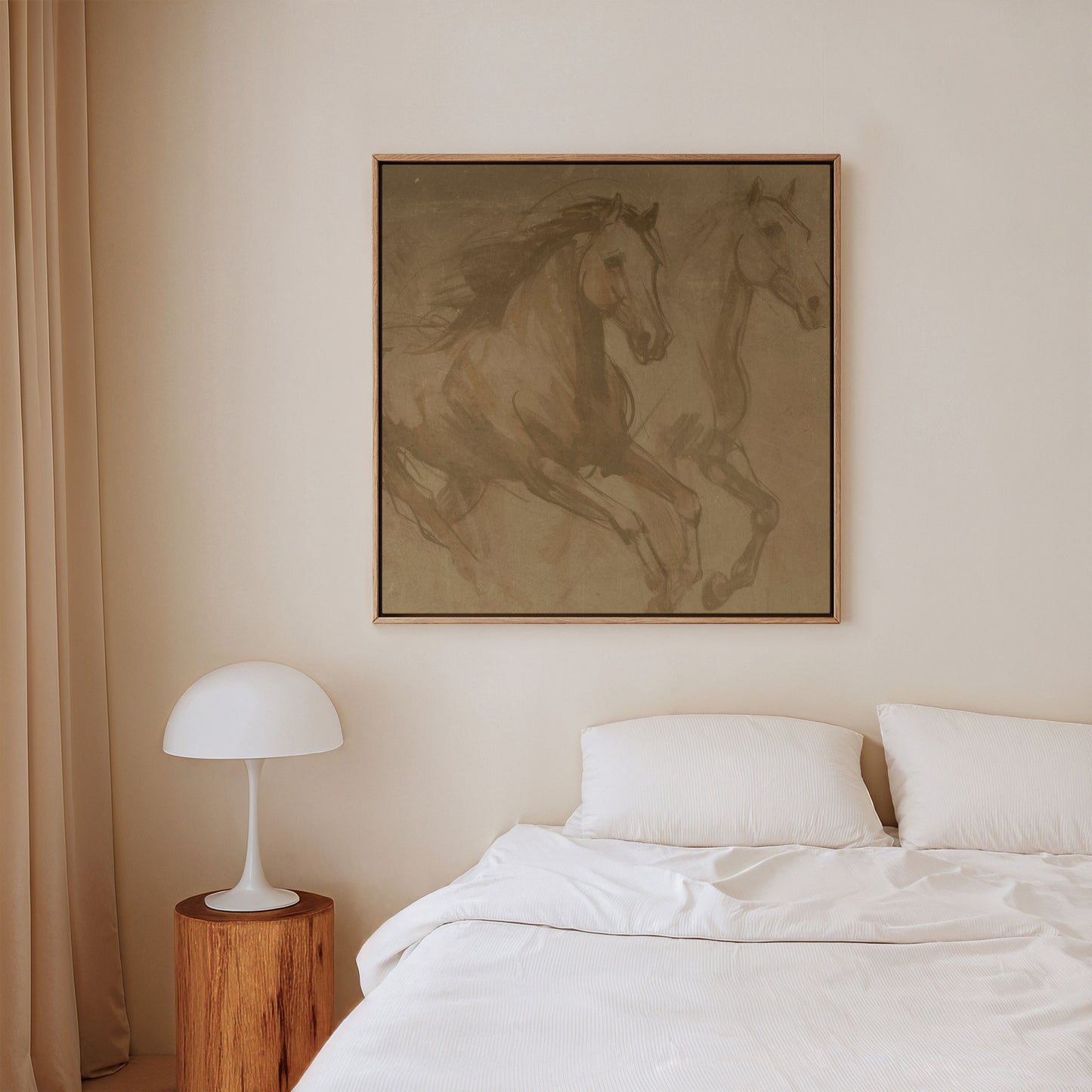 Wild Horses Square Framed Canvas Duo