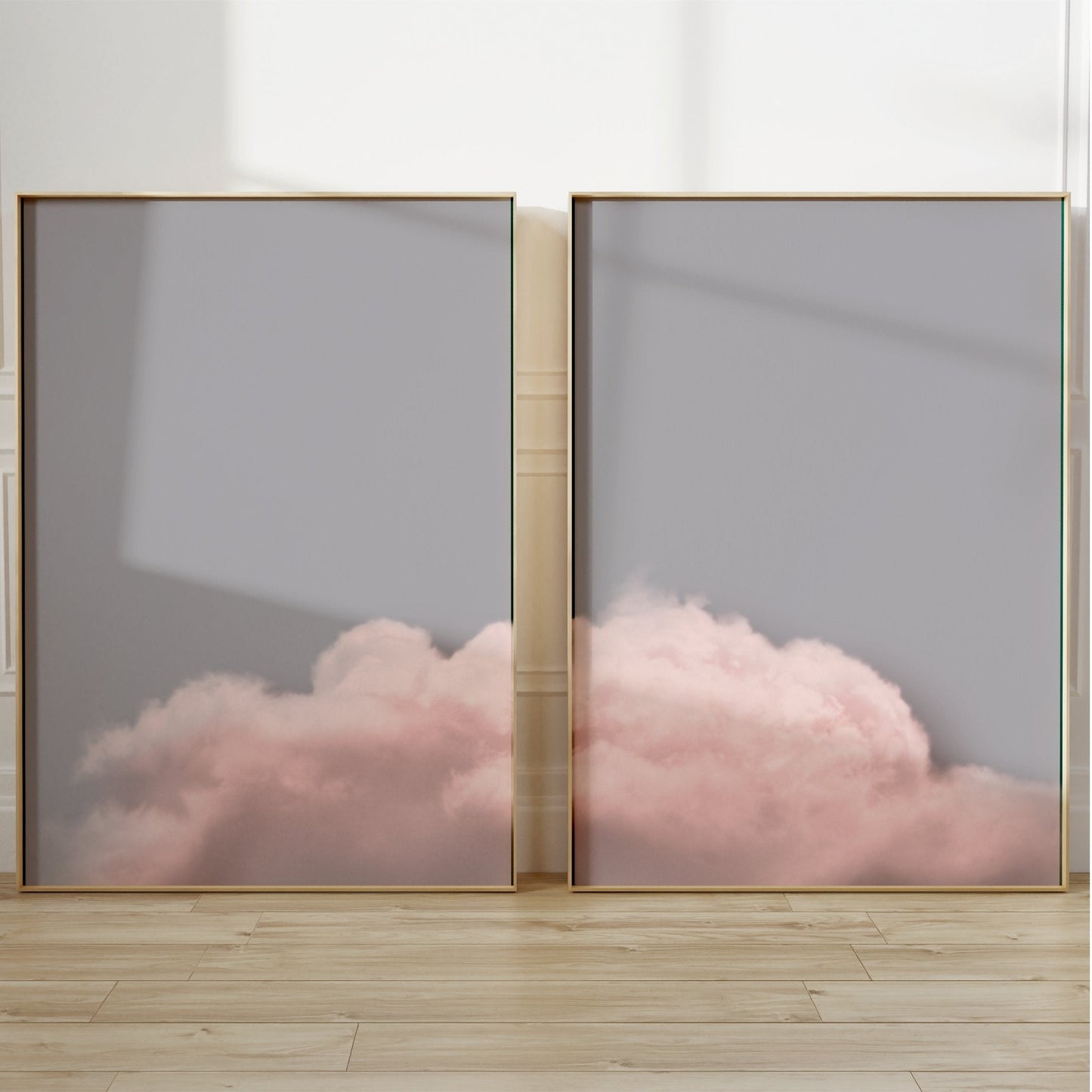Above The Clouds Duo - Pink & Grey - AureousHome