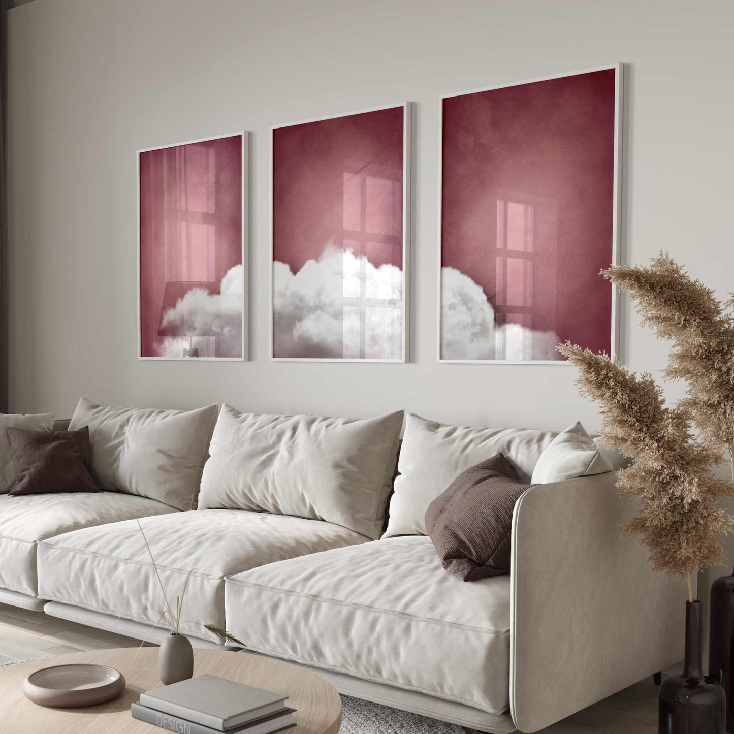Above the Clouds Trio - Dusky Pink - AureousHome
