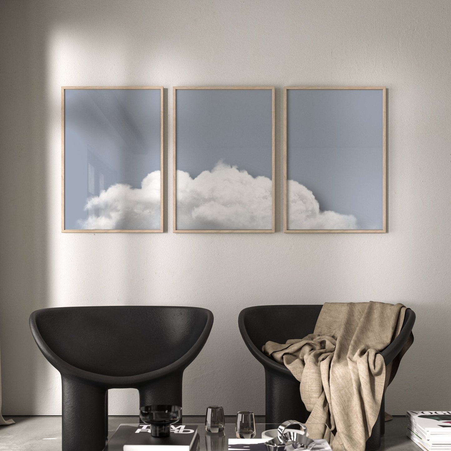 Above The Clouds Trio - Sky Blue - AureousHome