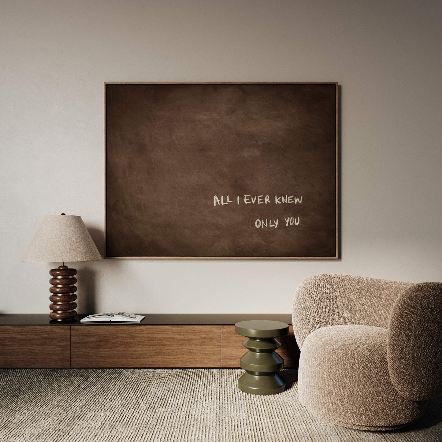 All I Ever Knew Only You Framed Canvas - Espresso / Horizontal - AureousHome