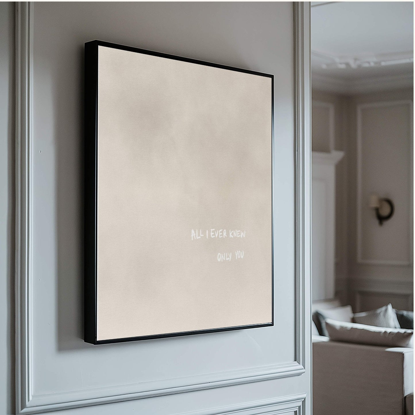 All I Ever Knew Square Framed Canvas - Neutral - AureousHome