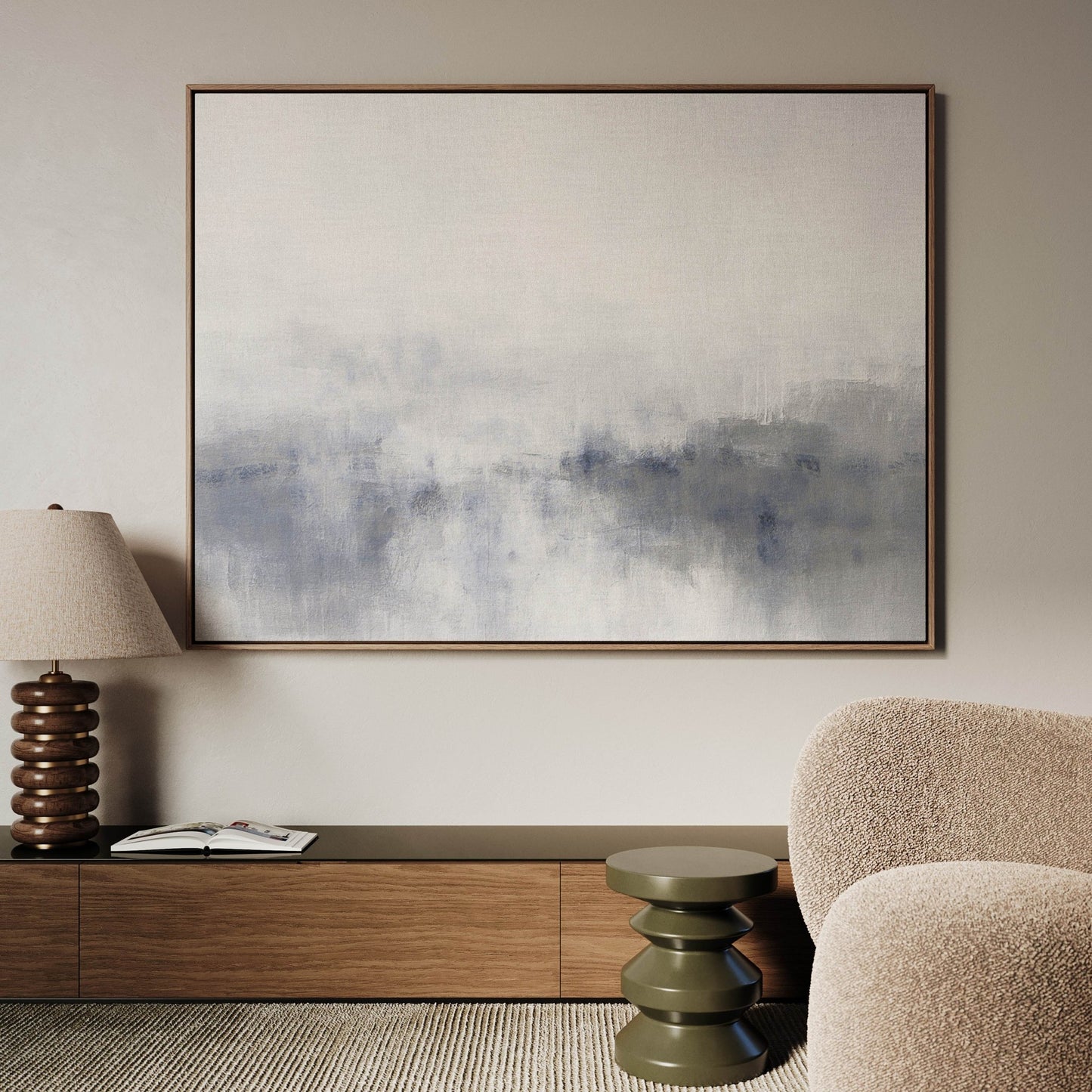 Artemis Framed Canvas - Horizontal / Blue - AureousHome