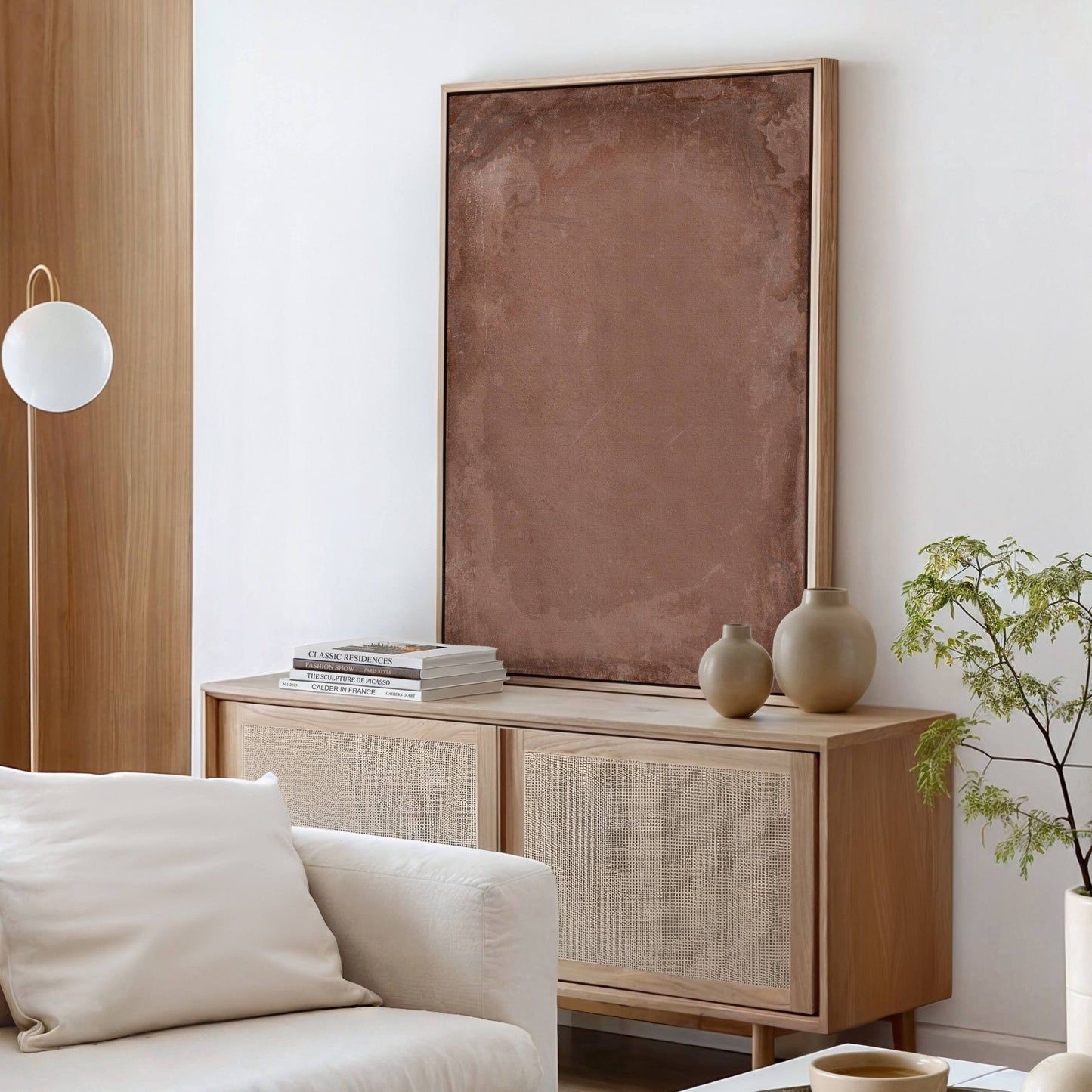 Bali Framed Canvas - Mocha - AureousHome