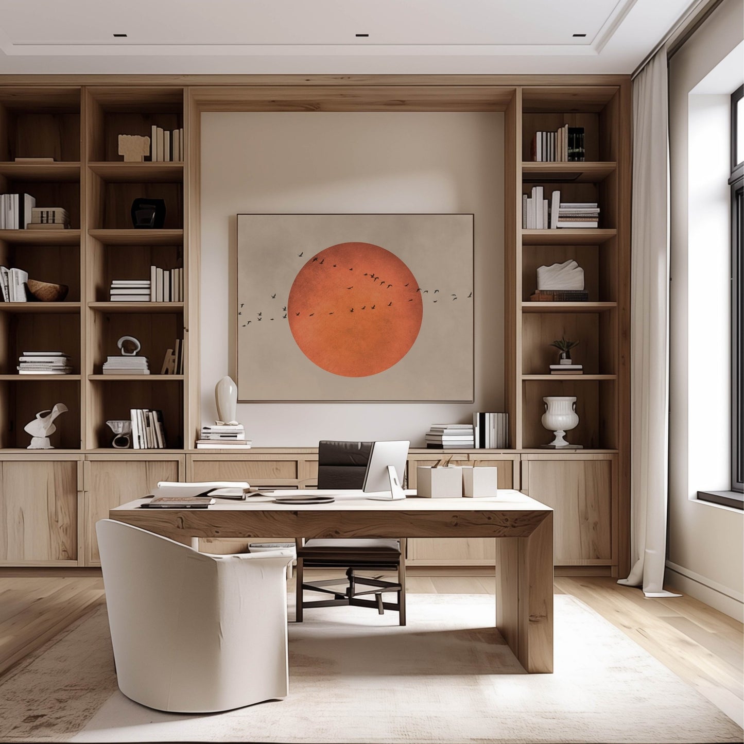 Blood Moon Framed Canvas - Horizontal - AureousHome