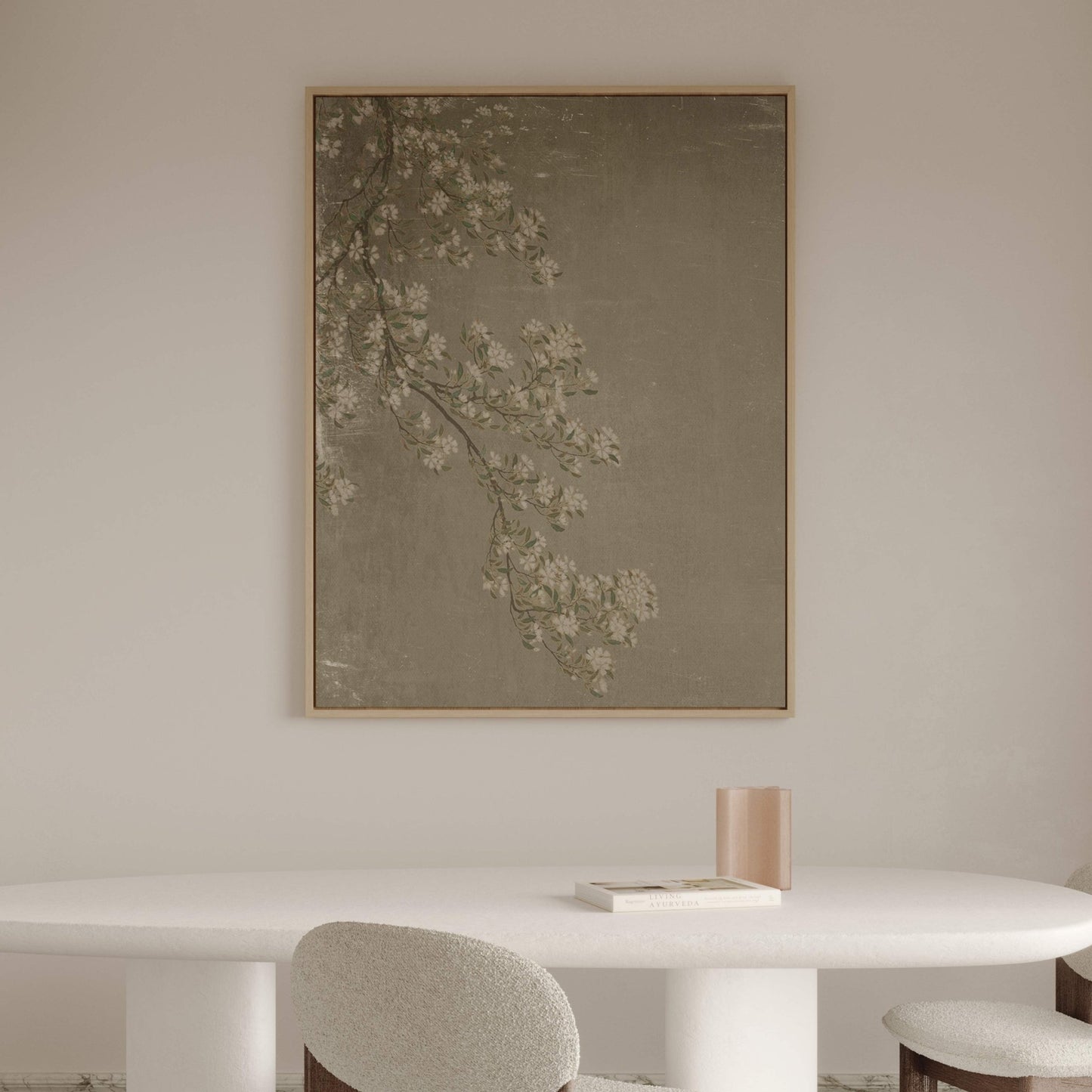 Blossom Framed Canvas - Vintage Green - AureousHome