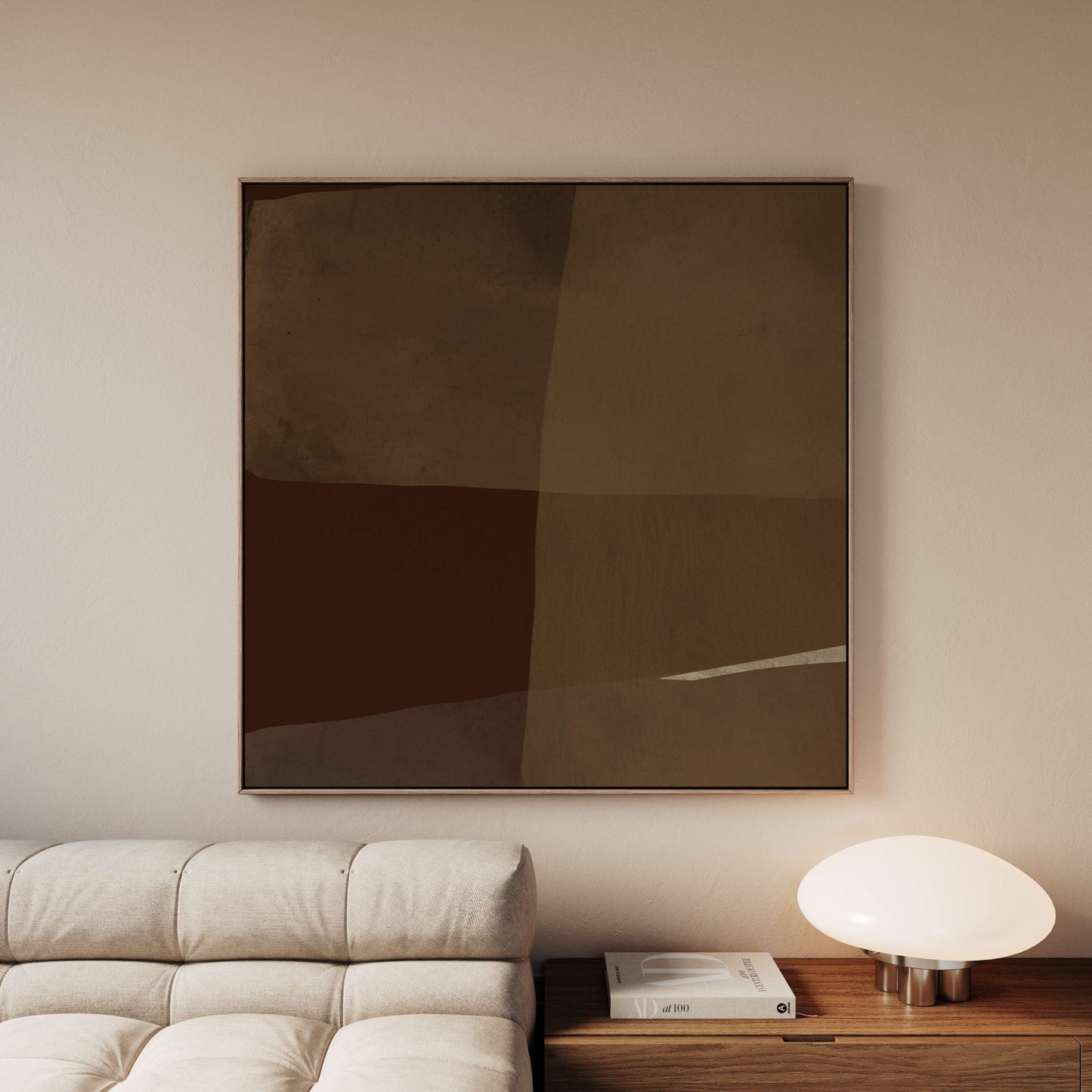 Burnt Umber Framed Canvas - AureousHome