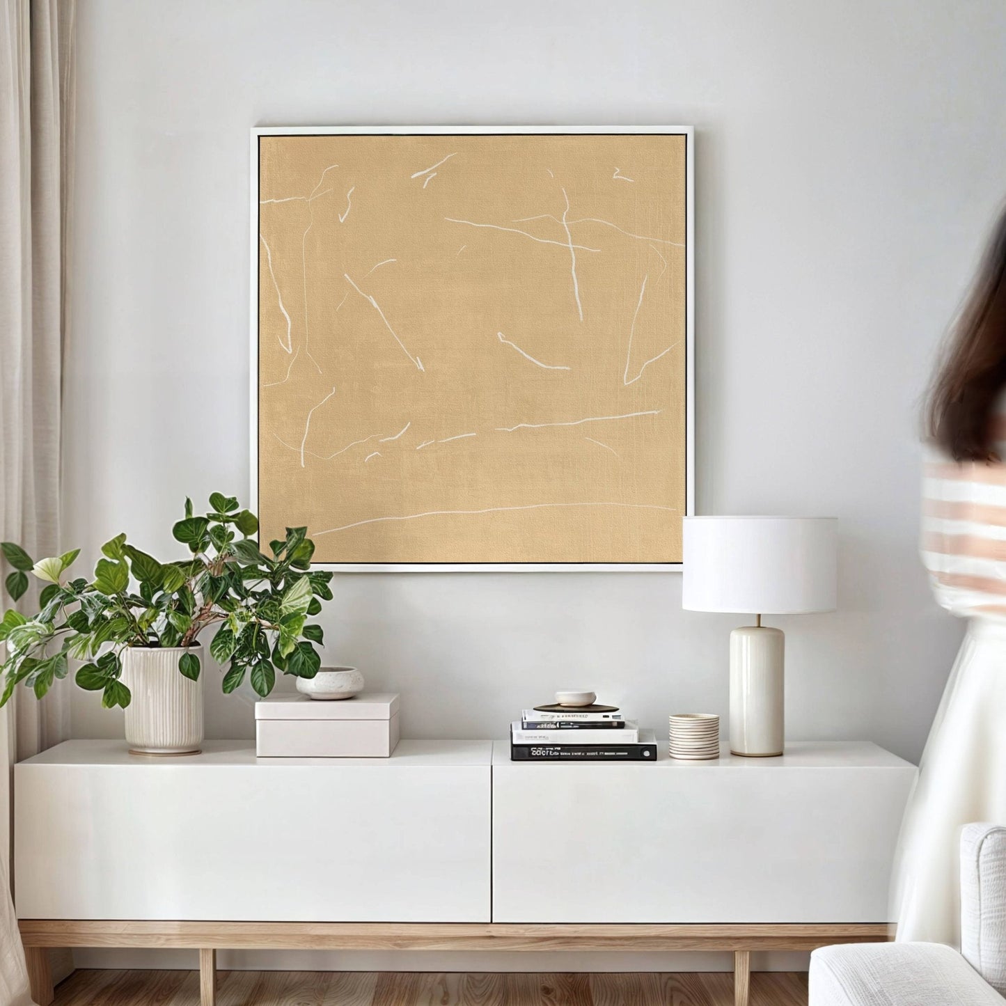 Buttermilk Square Framed Canvas - AureousHome