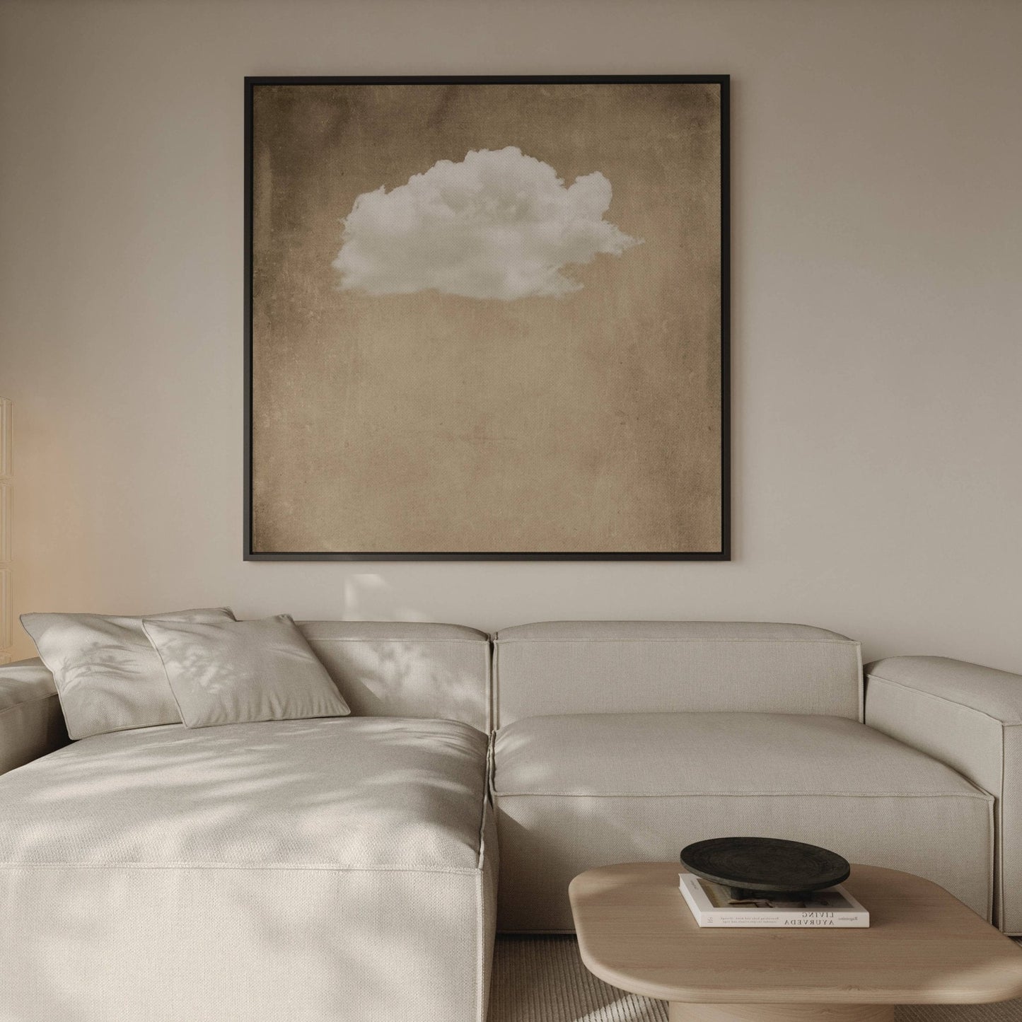Contemplating Square Canvas - Sand - AureousHome