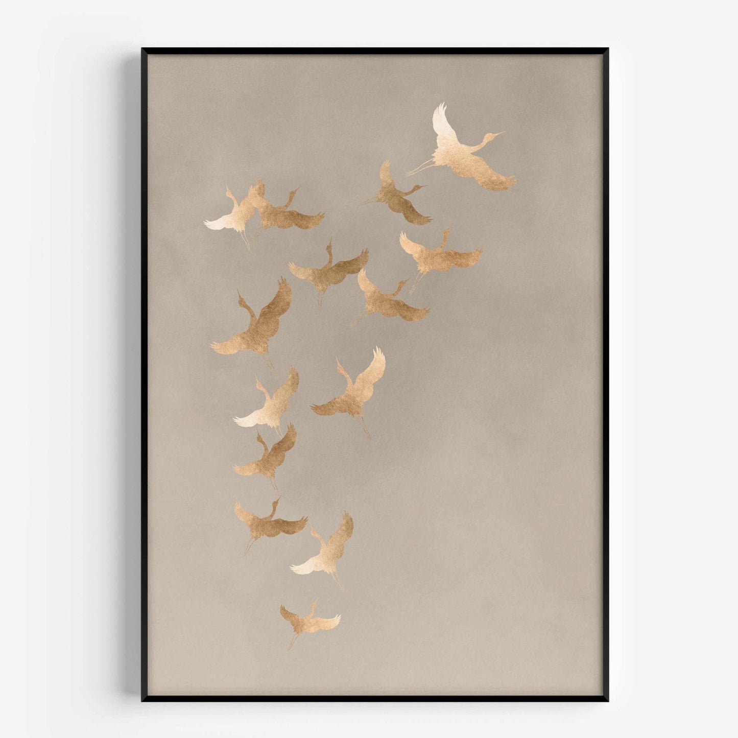 Cranes - Beige and Gold