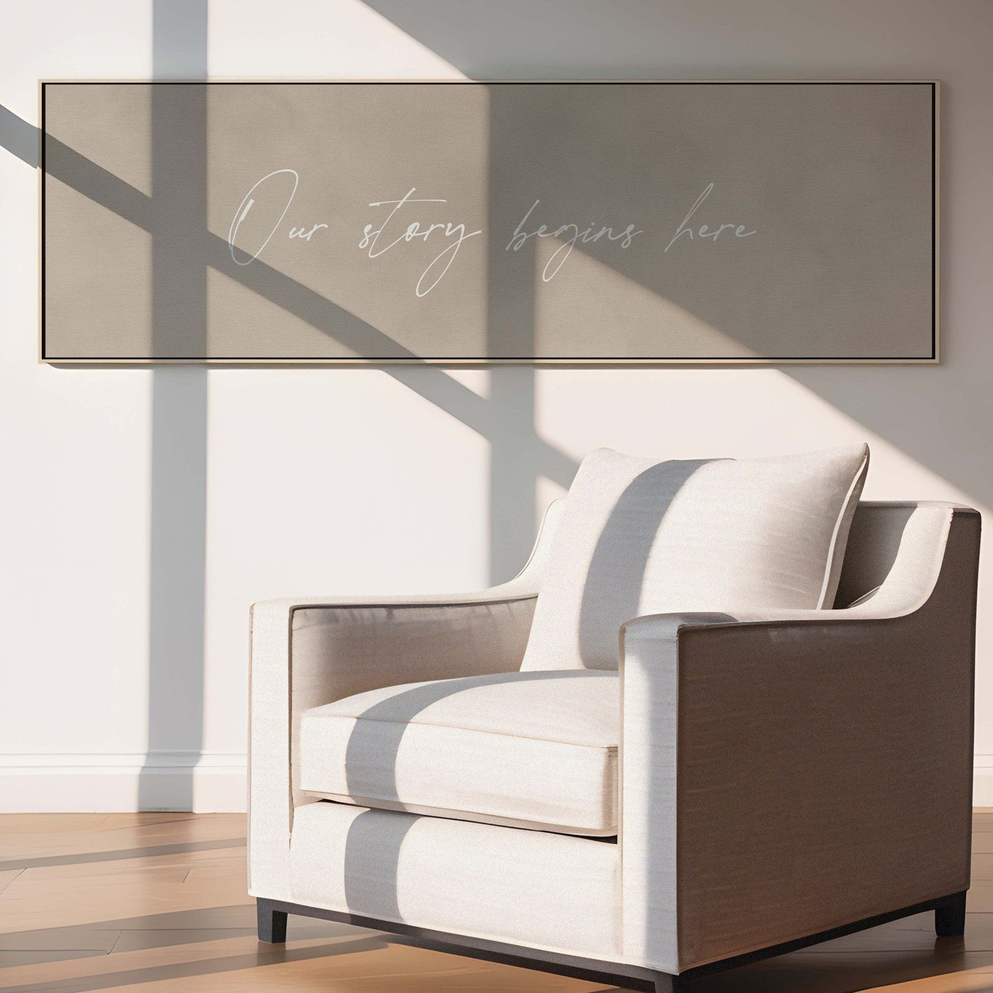 Custom Quote Framed Canvas - Neutral / Panoramic - AureousHome