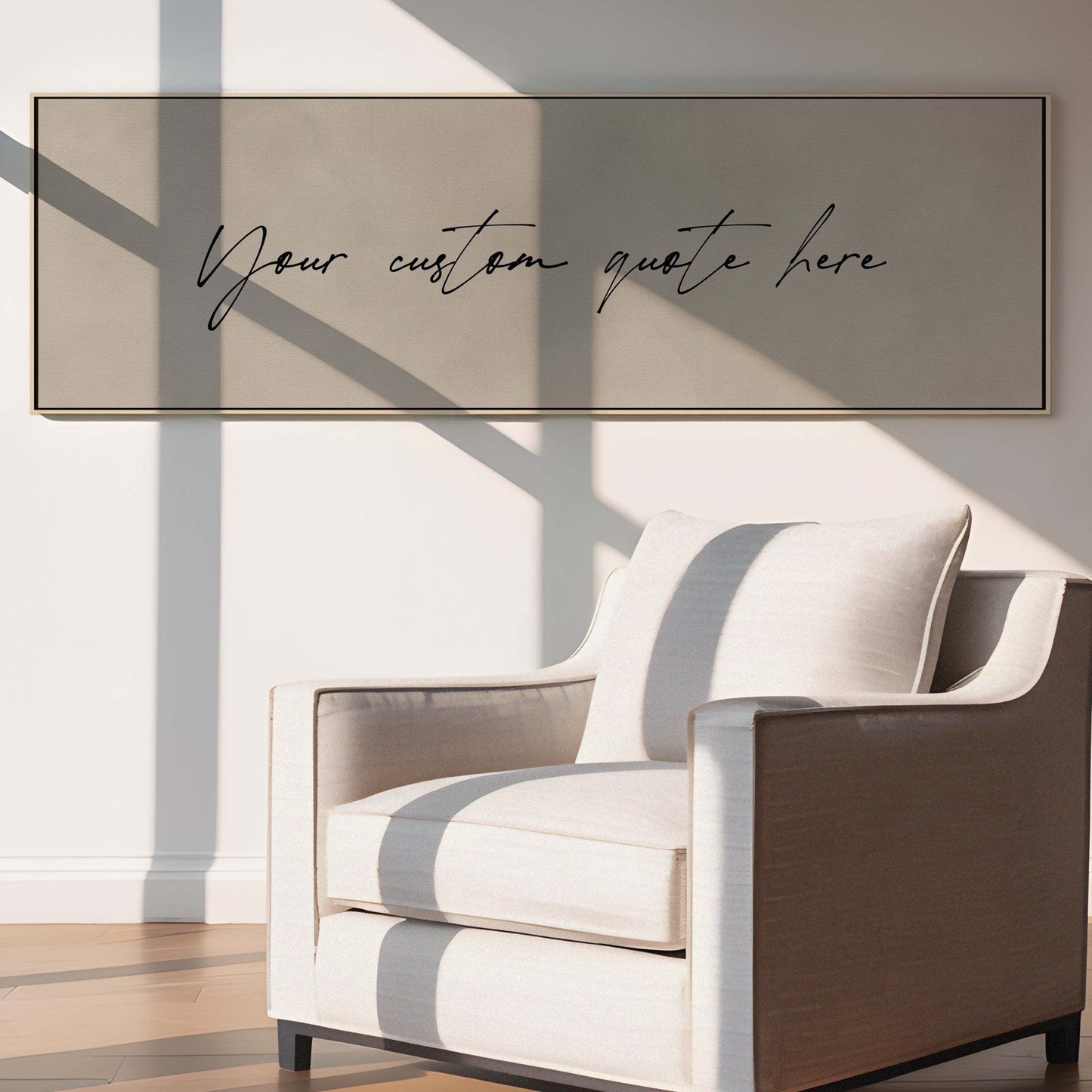 Custom Quote Framed Canvas - Panoramic / Neutral - AureousHome
