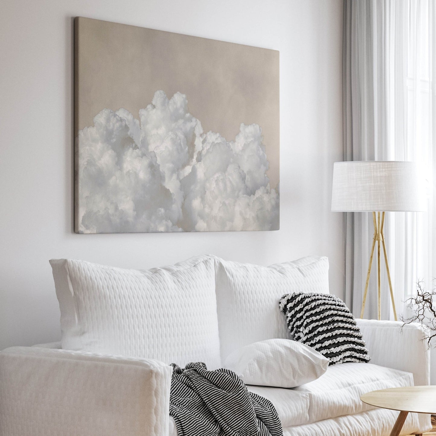 Beige landscape cloud canvas artwork by Aureous