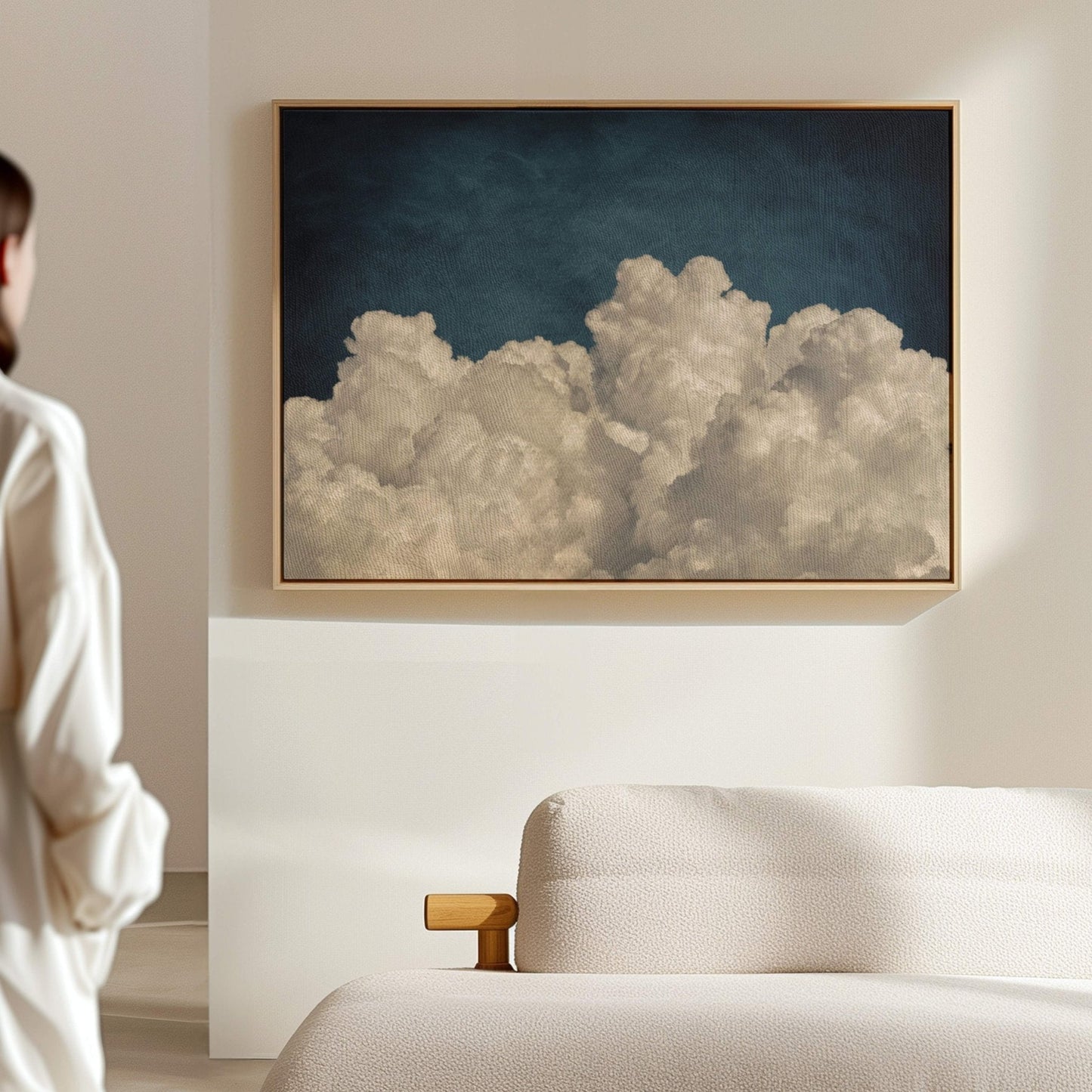 Dream On Framed Canvas Art - Vintage Blue - AureousHome