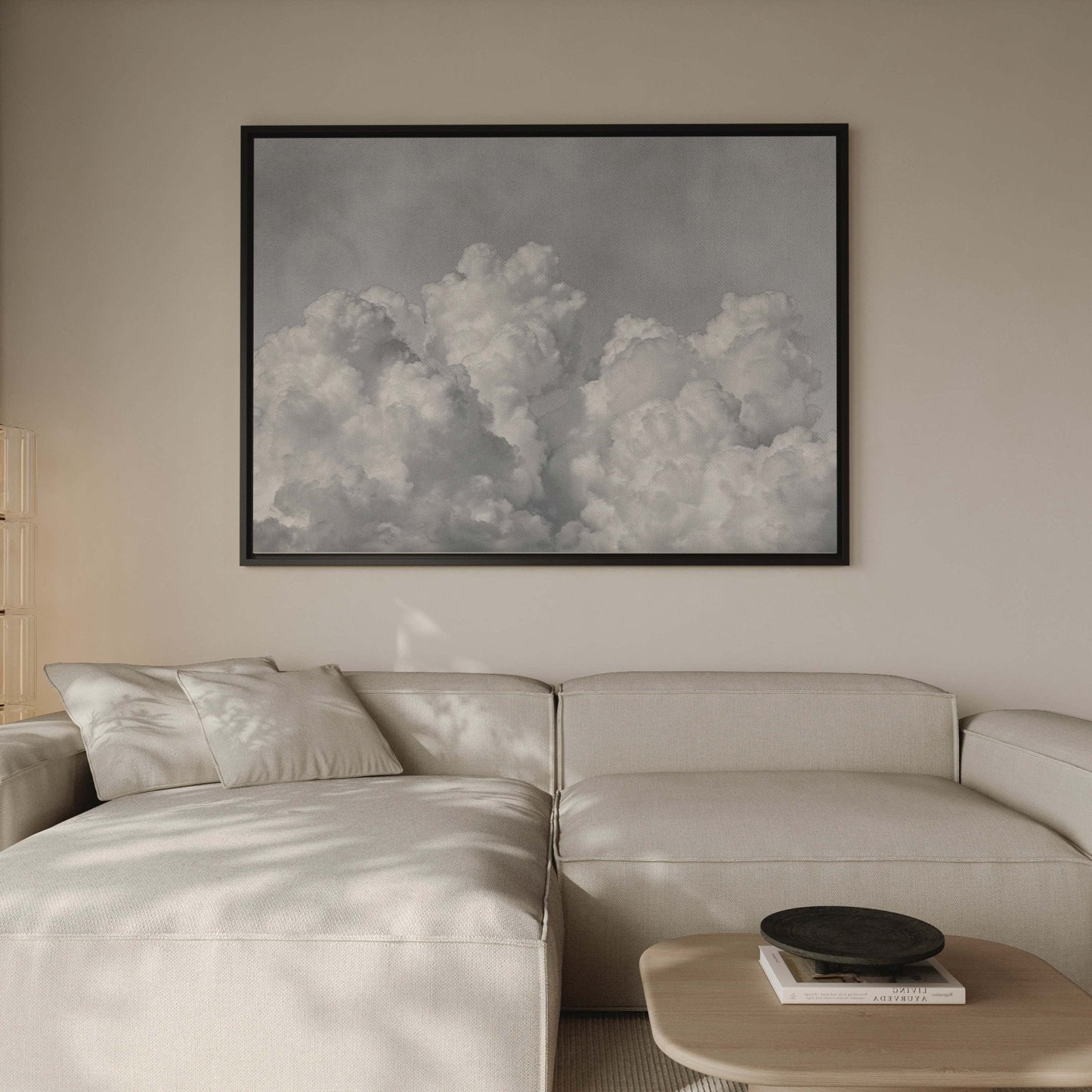 Dream On Framed Canvas - Grey / Horizontal - AureousHome