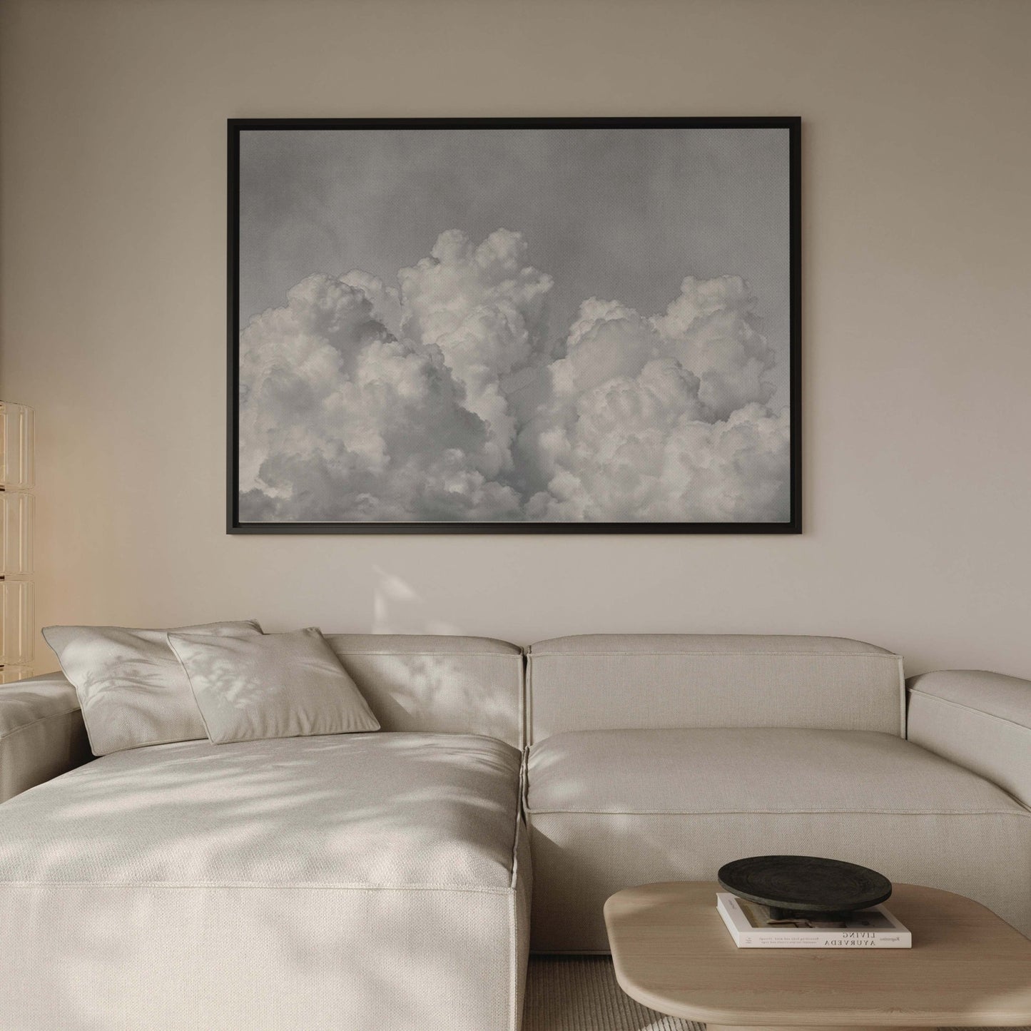 Dream On Framed Canvas - Grey / Horizontal - AureousHome