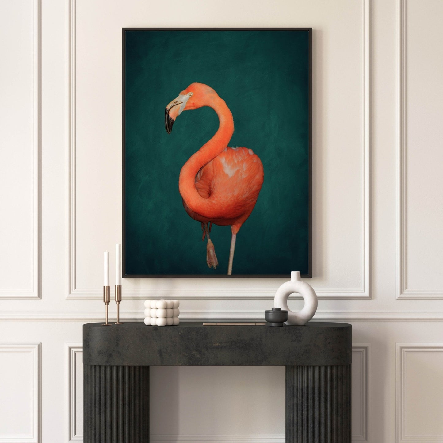 Flamingo II Framed Canvas - AureousHome