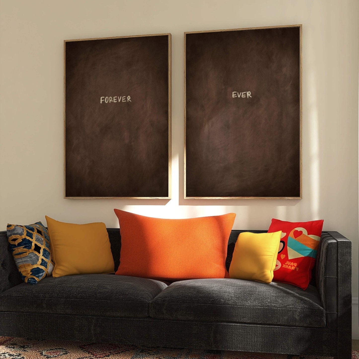 Forever Ever Framed Canvas Duo - Espresso - AureousHome