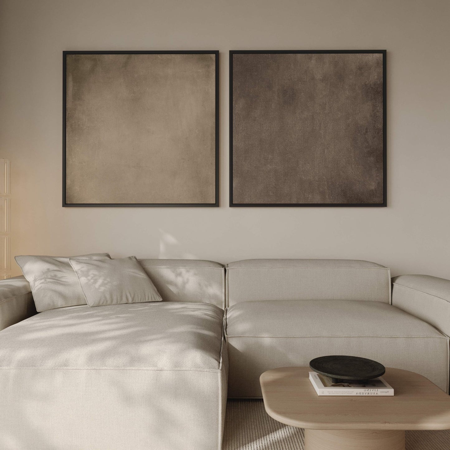 Grounded Square Framed Canvas Duo - AureousHome