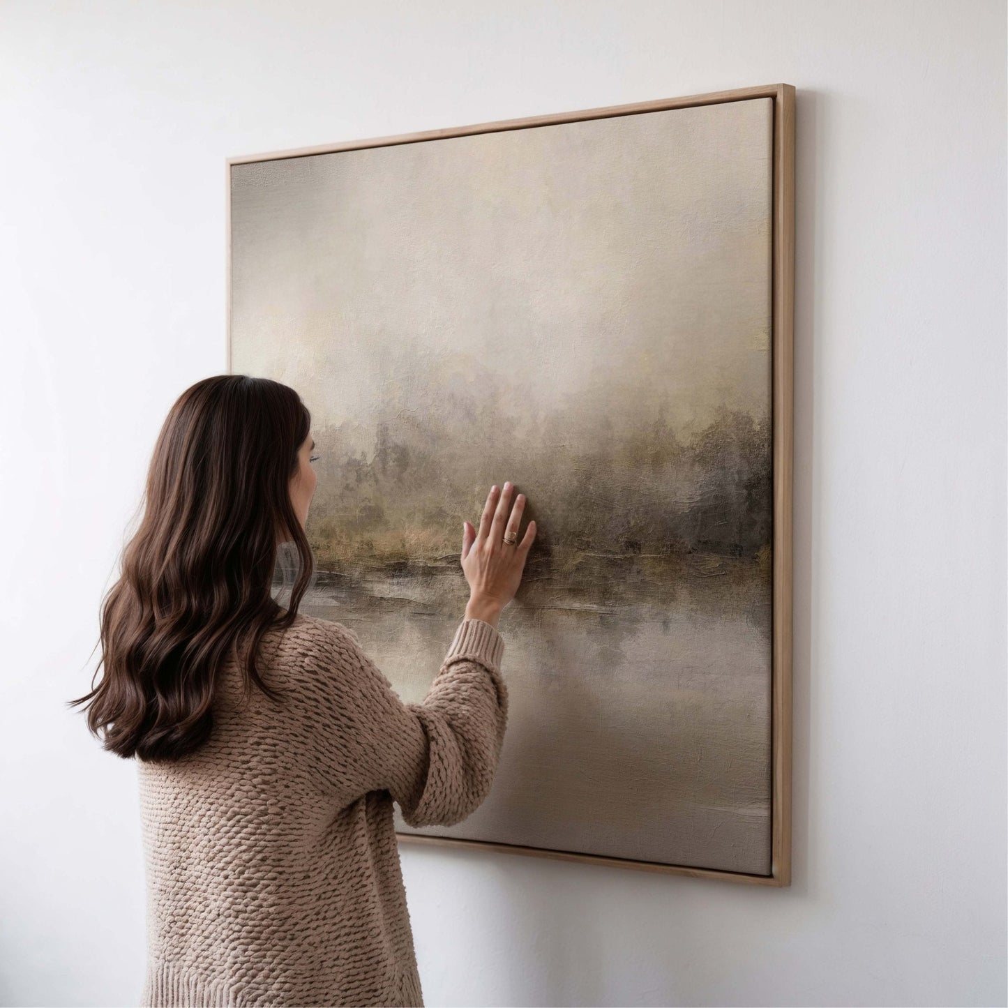 Haze II Square Framed Canvas - AureousHome