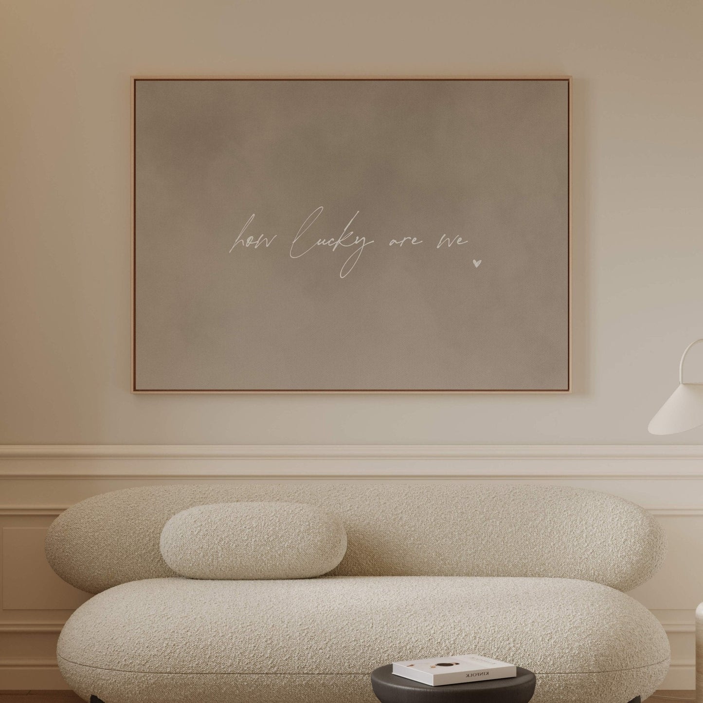 How Lucky Are We Framed Canvas - Neutral / Horizontal - AureousHome