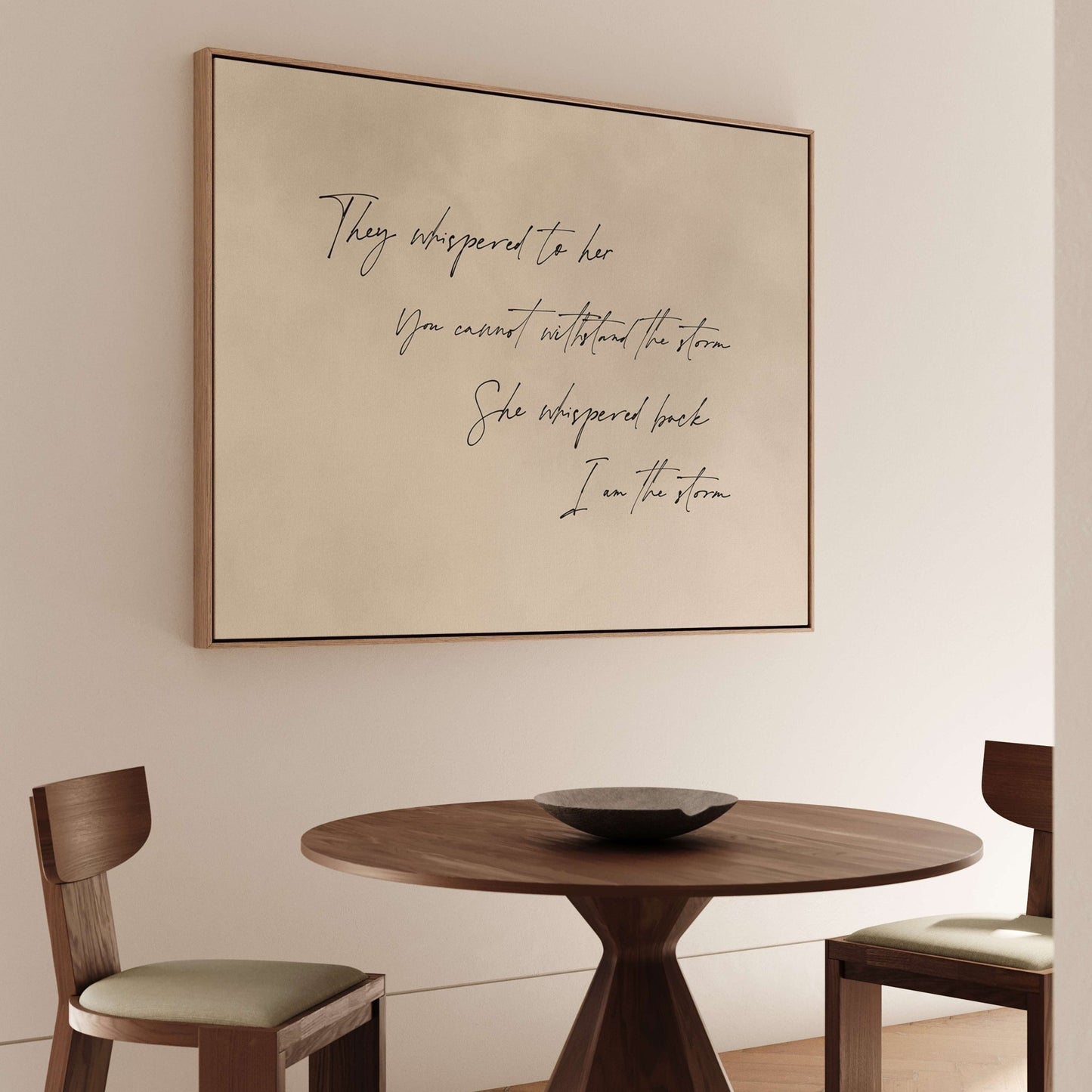 I am The Storm Framed Canvas - Horizontal / Neutral - AureousHome