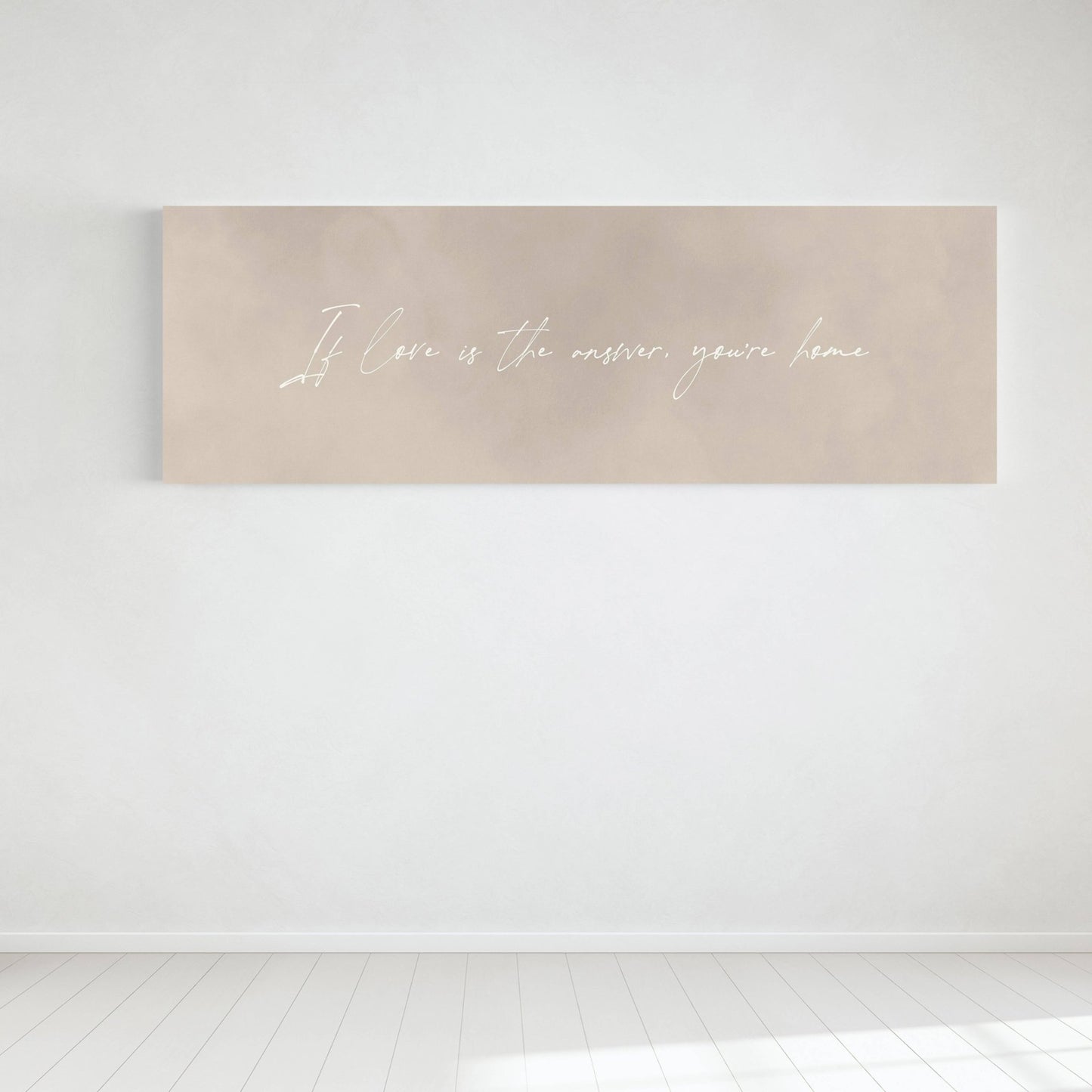 If Love is The Answer You're Home Framed Canvas - Beige / Panoramic - AureousHome