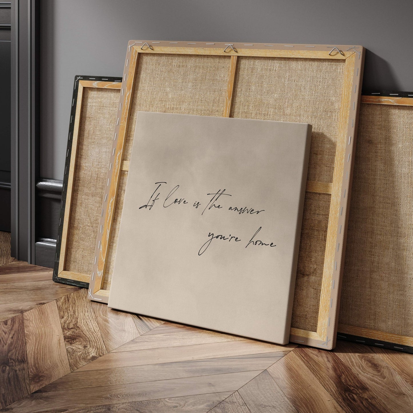 If Love Is The Answer You're Home Square Framed Canvas - AureousHome