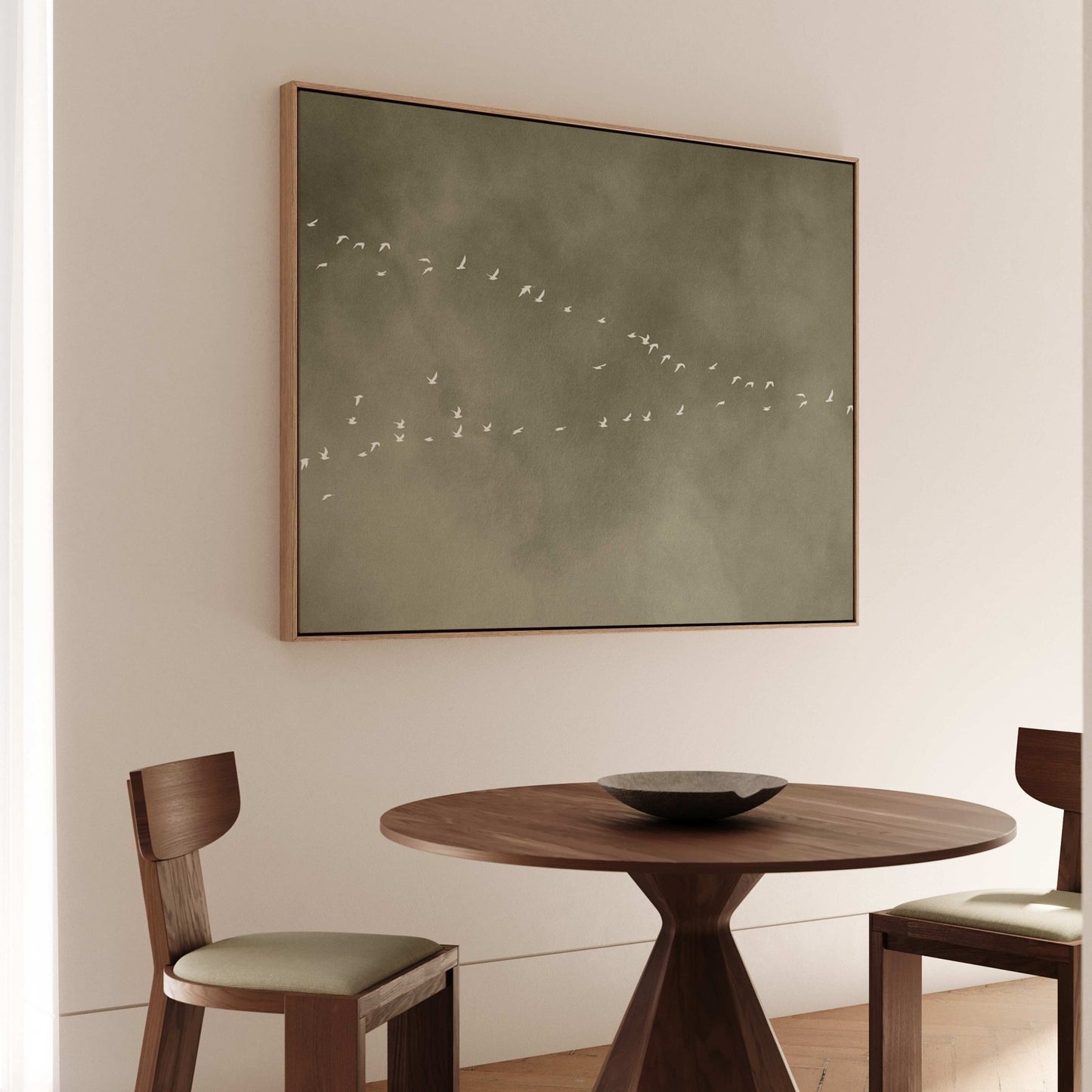 In Motion Framed Canvas - Olive / Horizontal - AureousHome