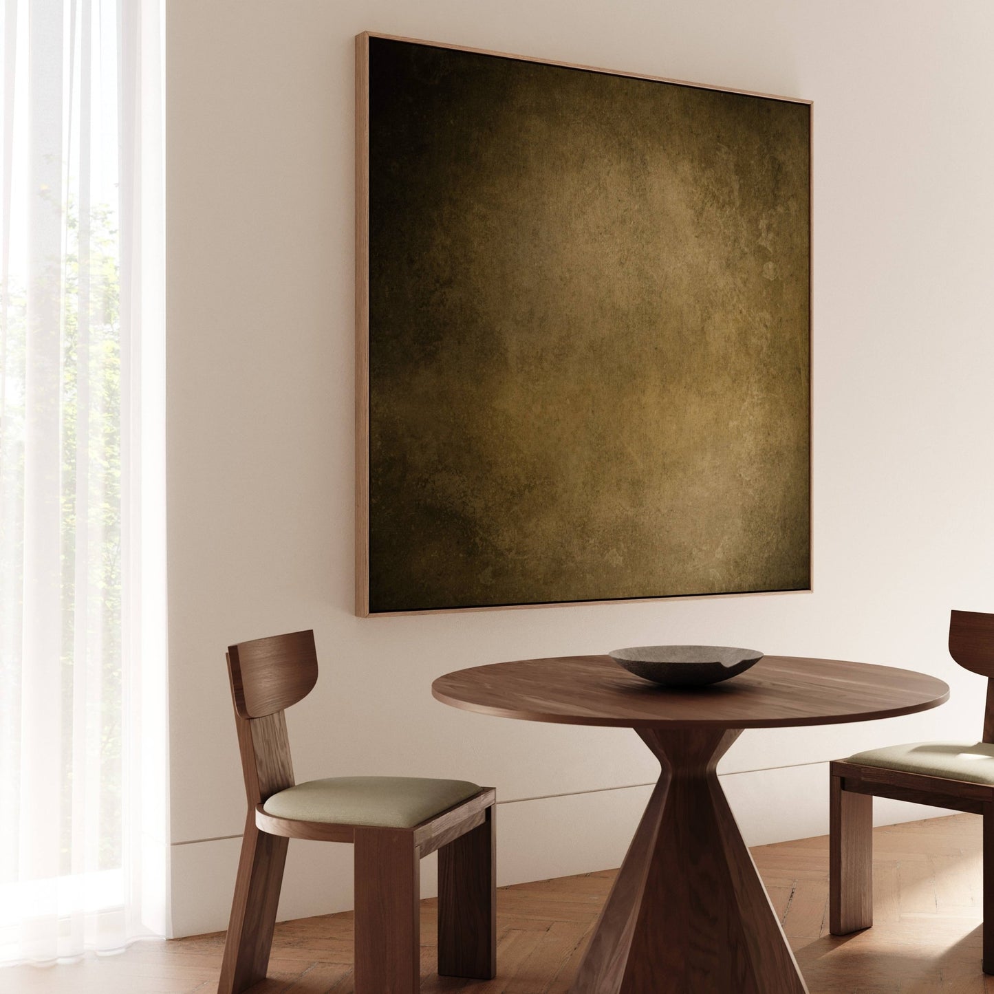 Khaki Square Framed Canvas - AureousHome