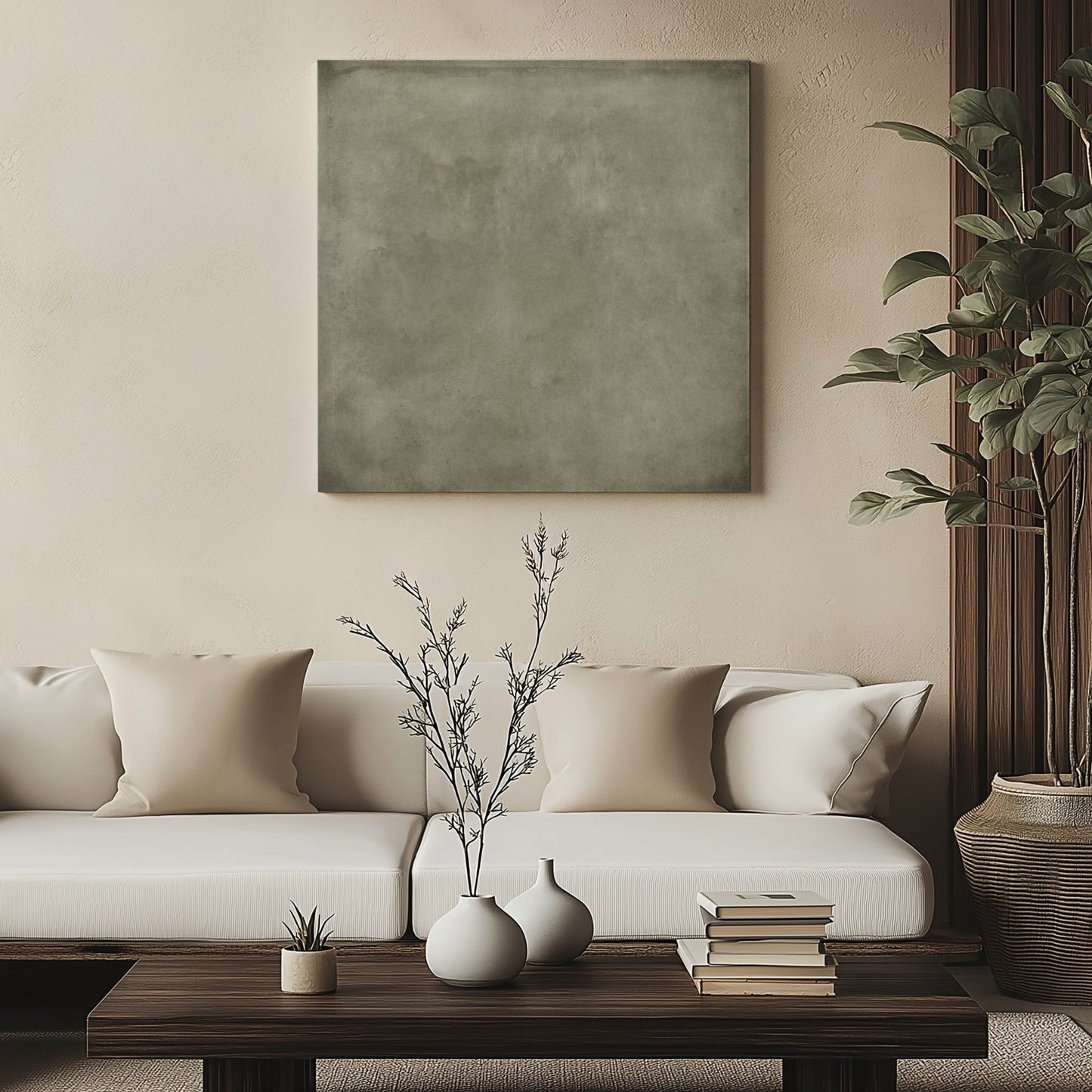 Laurel Square Framed Canvas - AureousHome