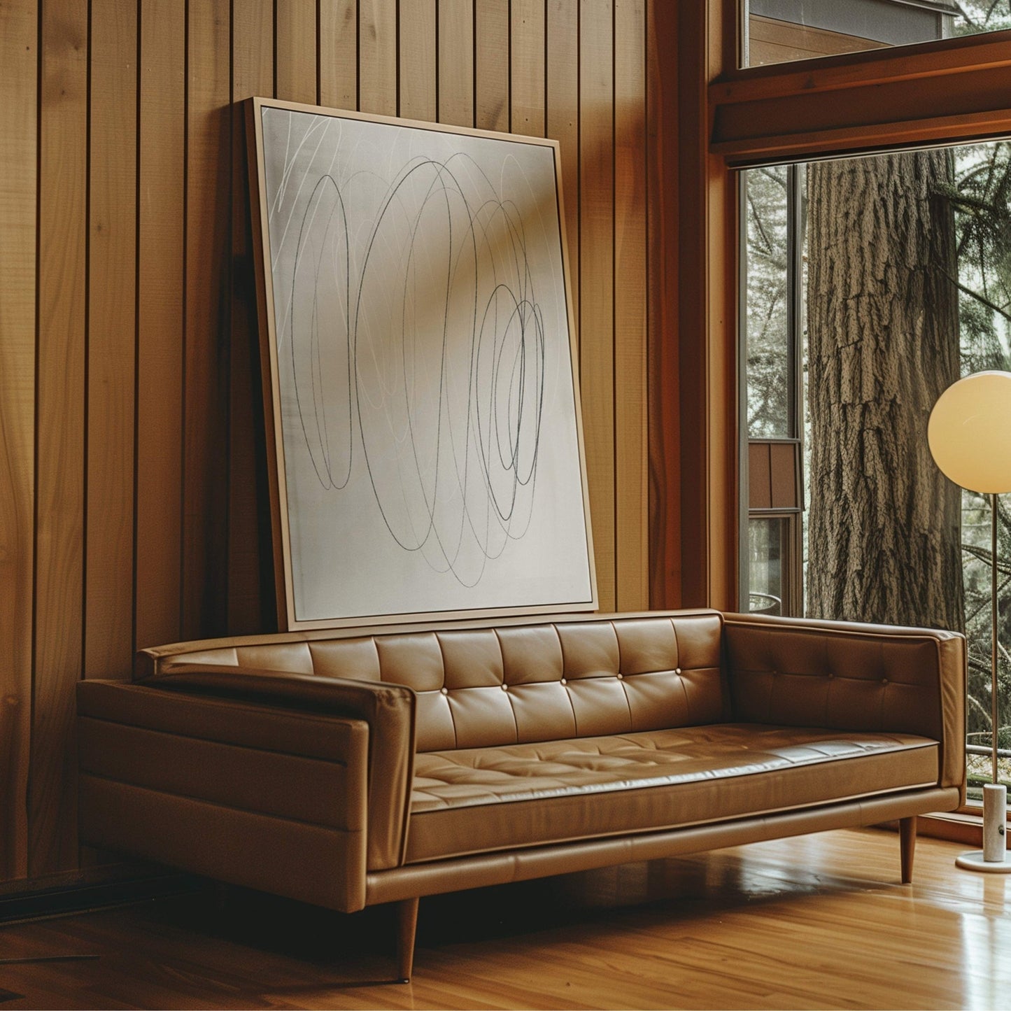 Line Art II Framed Canvas - AureousHome