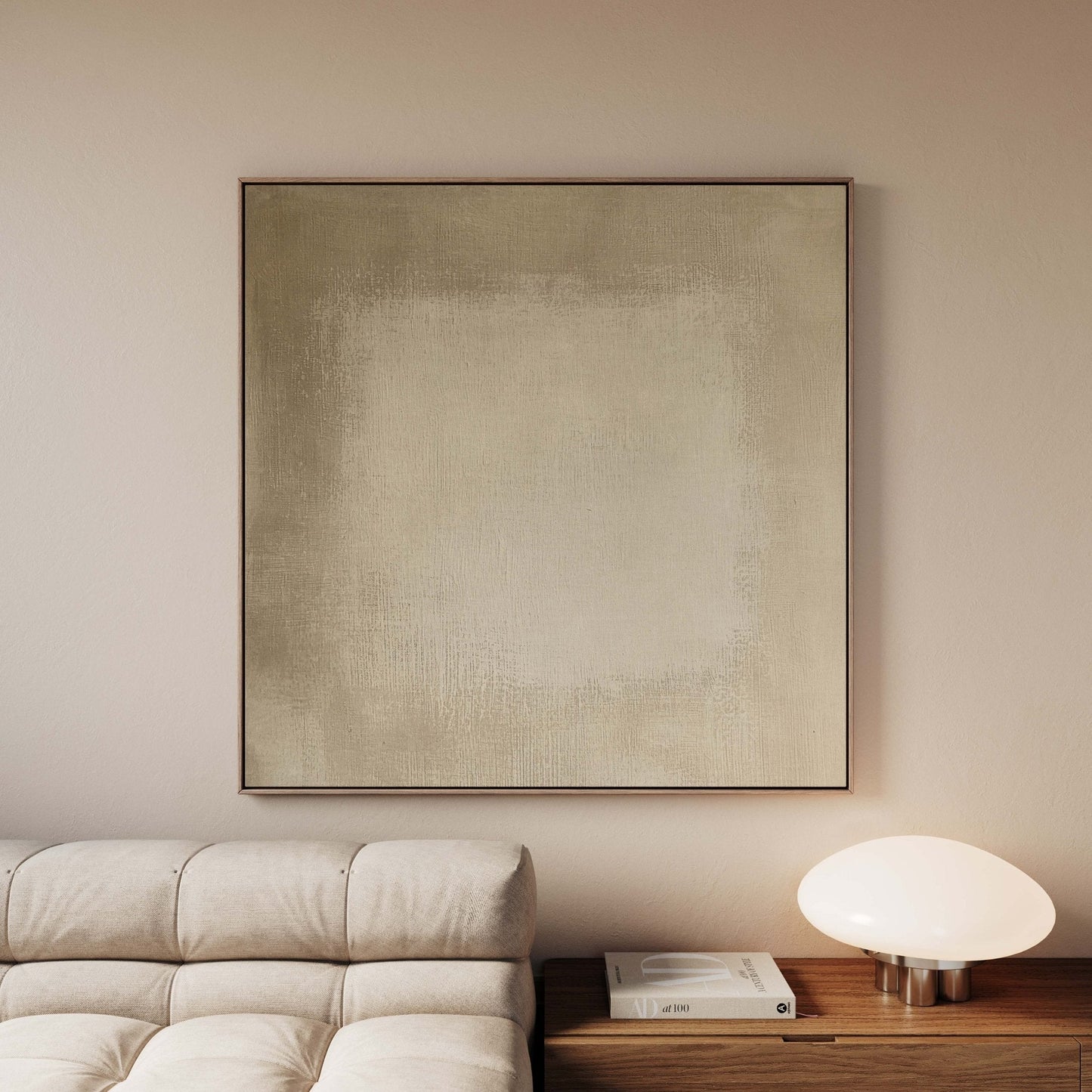 Linen Square Framed Canvas - AureousHome