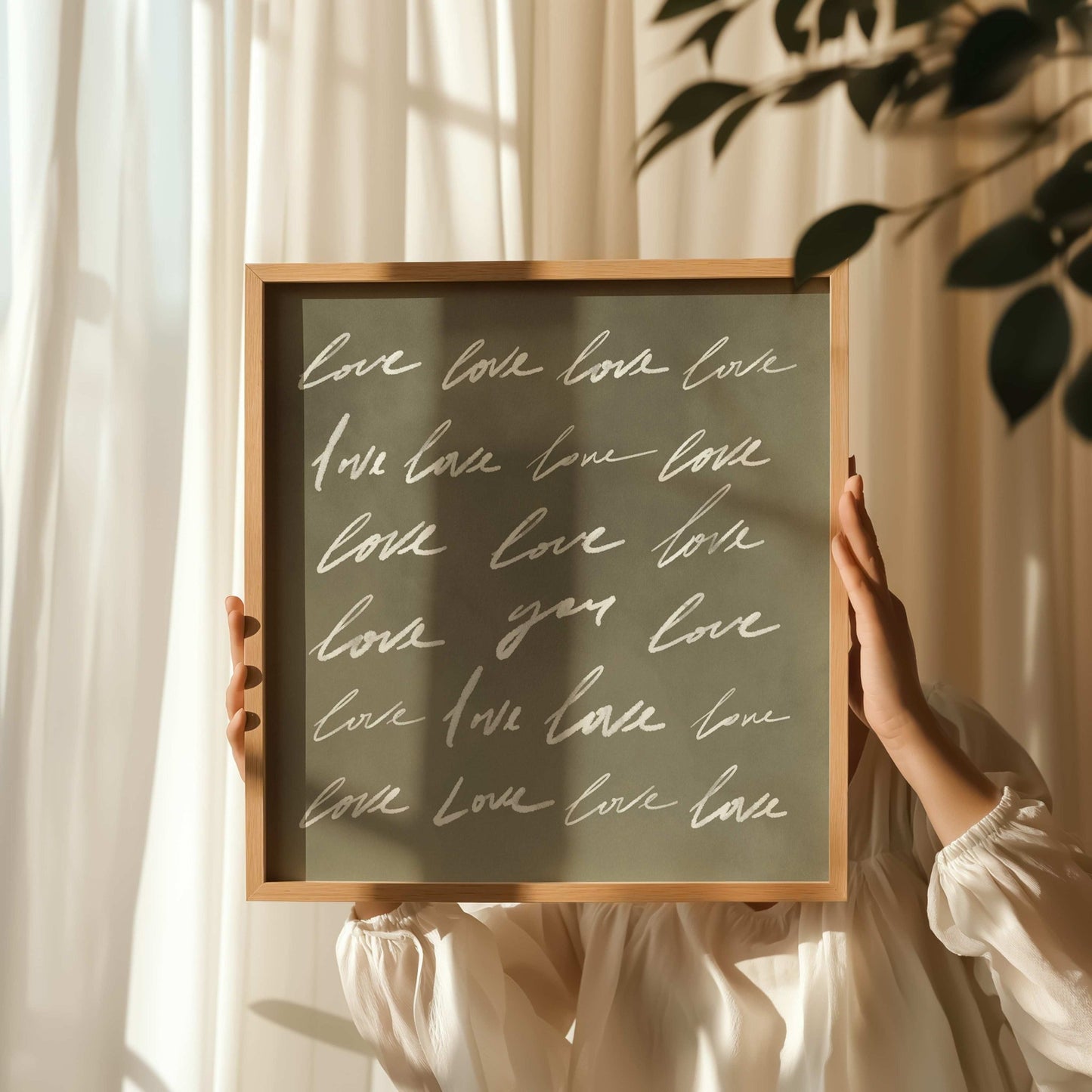 Love You - Square / Olive - AureousHome