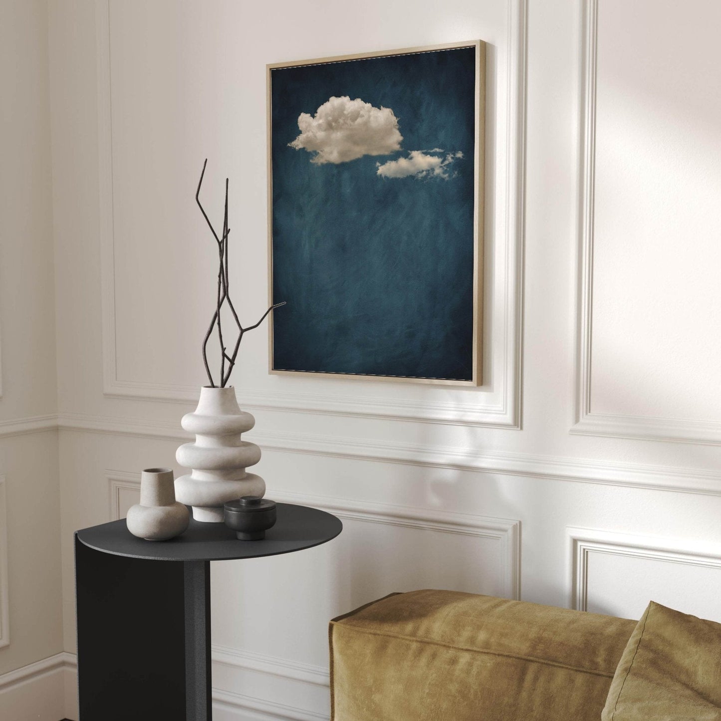 Skye Framed Canvas Duo - Vintage Blue - AureousHome