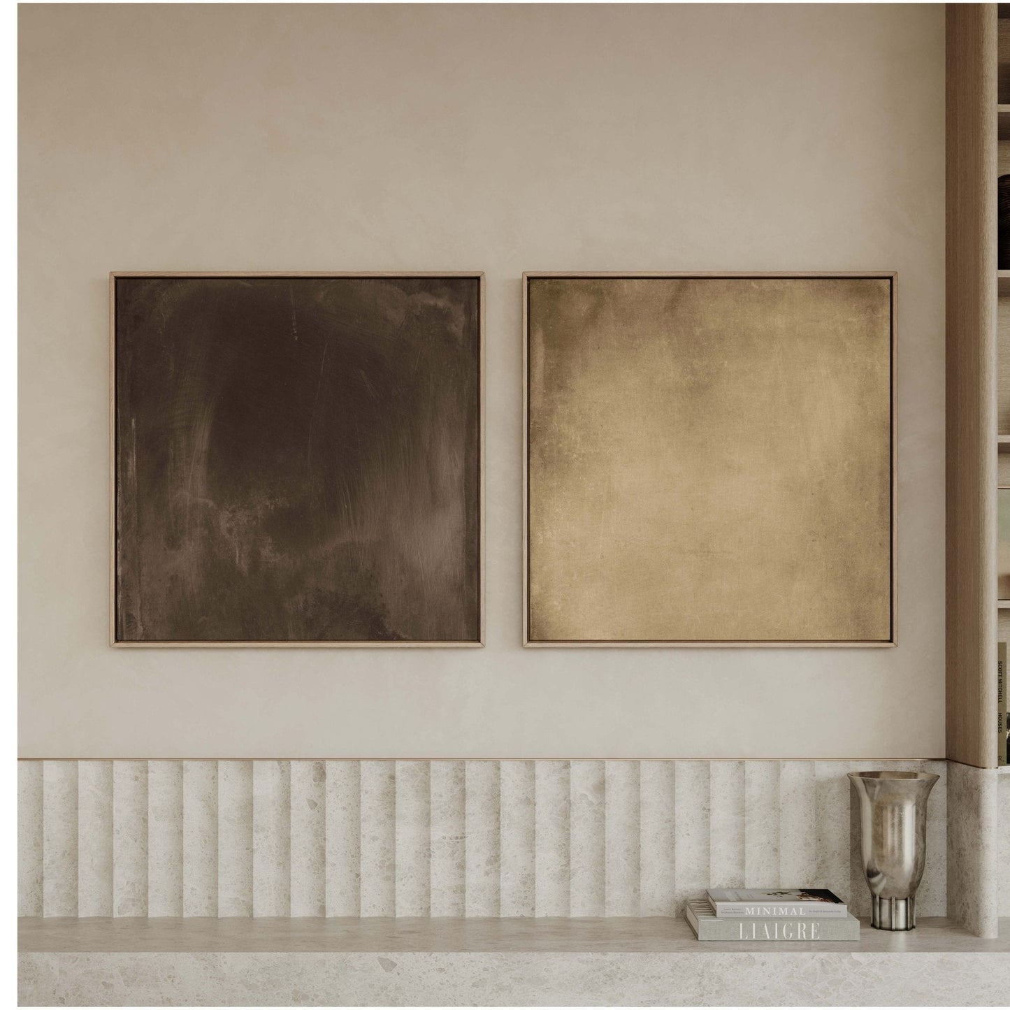 Still Earth Duo Square Framed Canvas Duo - AureousHome