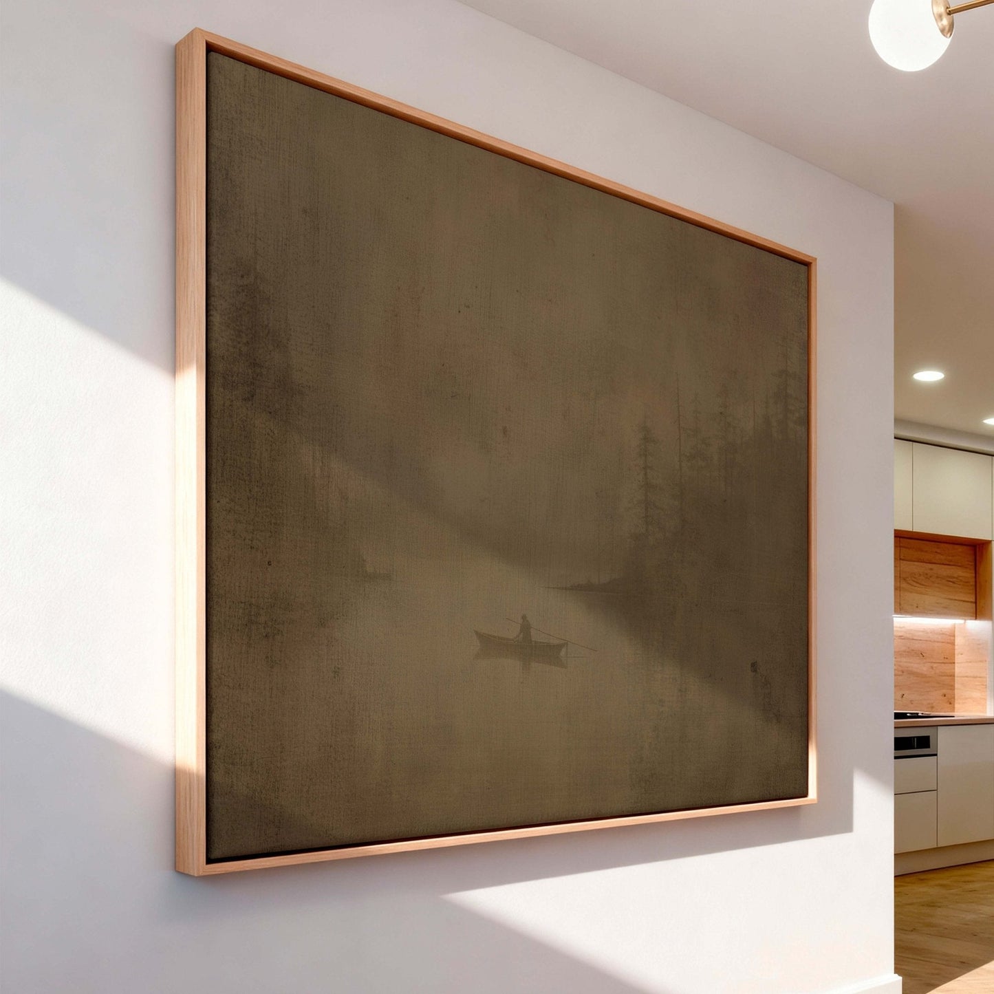 The Crossing Framed Canvas - Sepia / Horizontal - AureousHome
