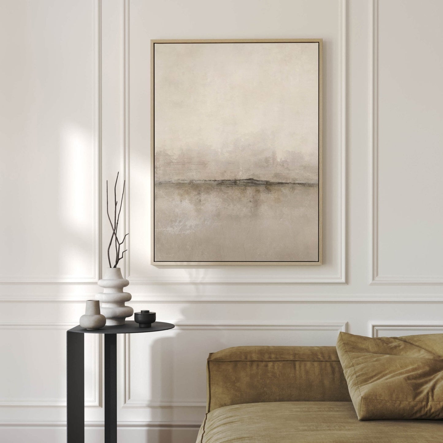 Amboise Framed Canvas - AureousHomeNeutral minimalist natural framed canvas wall art by Aureous