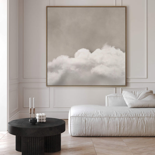 Drift Square Canvas - Beige Cloud - AureousHome