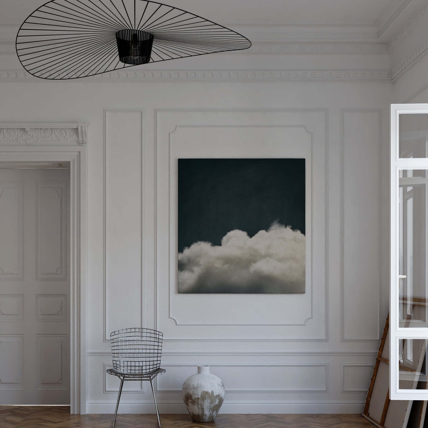 Drift Square Canvas - Vintage Blue Cloud - AureousHome