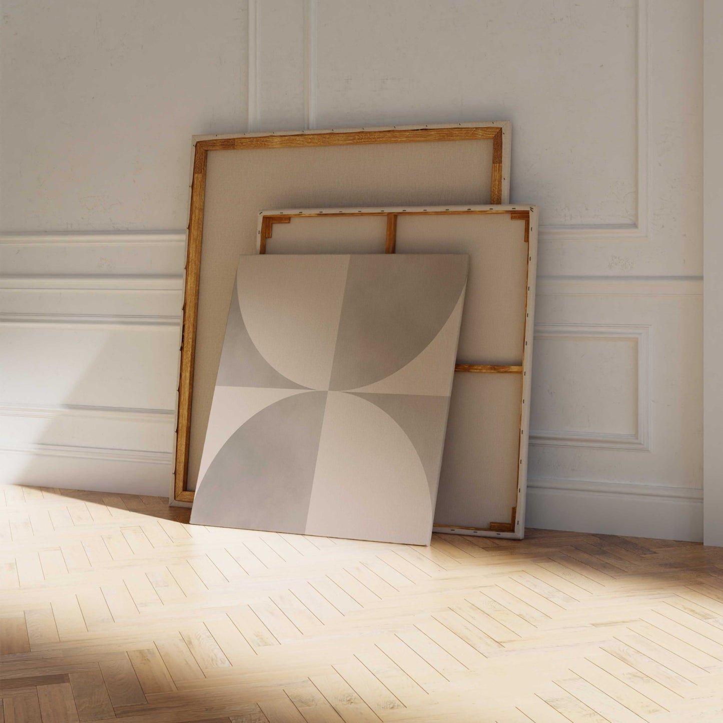 Equilibrium Square Canvas - Beige - AureousHome