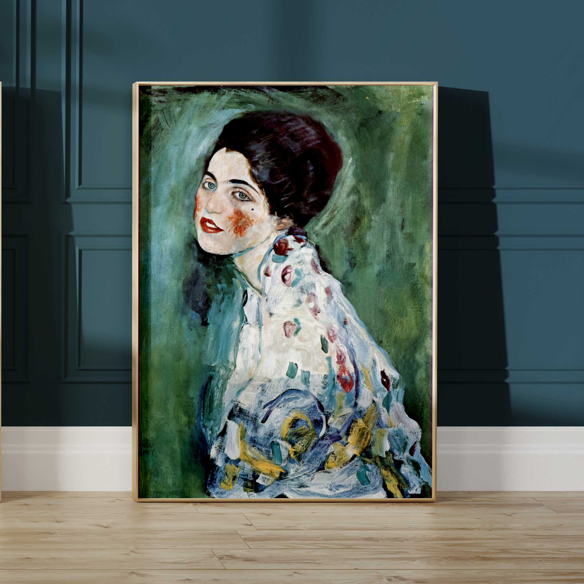 Gustav Klimt Portrait of a Lady - Green AureousHome Gustav Klimt Portrait of a Lady - Green AureousHome