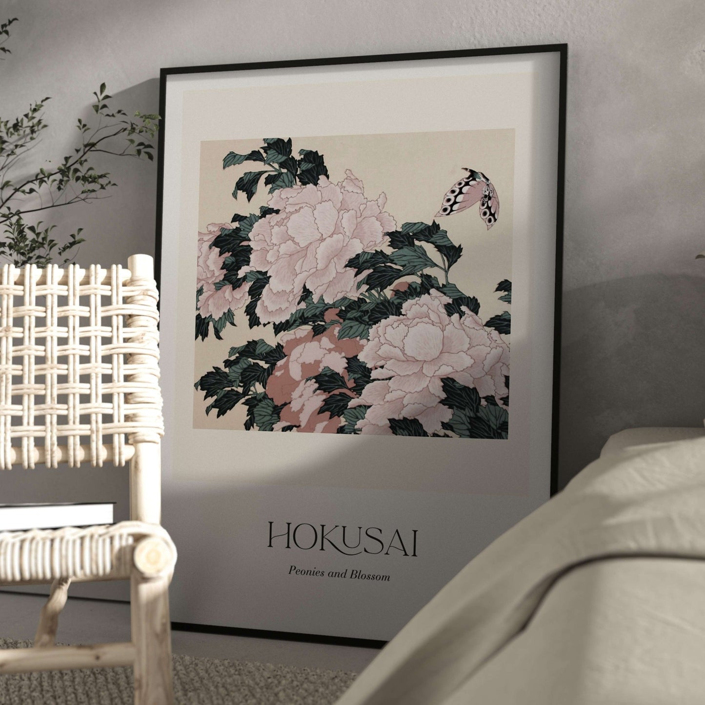 Hokusai - Peonies & Blossom - AureousHome