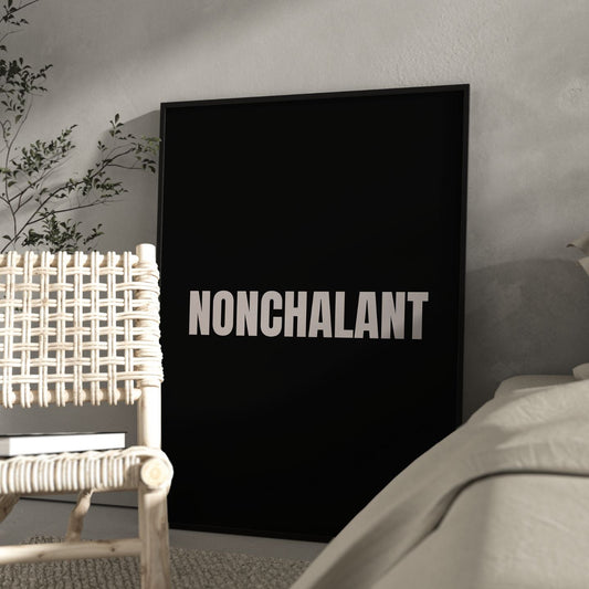 Nonchalant  Black Wall Art Print