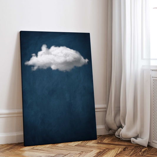 Nuage Cloud Framed Canvas - Sapphire Blue - AureousHome
