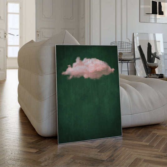 Emerald Green And Pink Cloud Wall Art Print