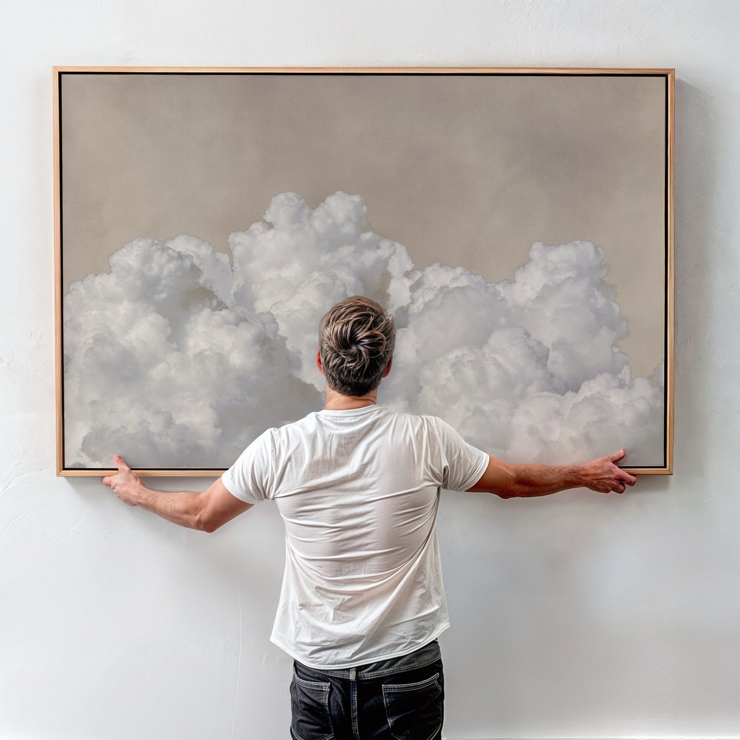Dream On Framed Canvas Art - Horizontal / Beige
